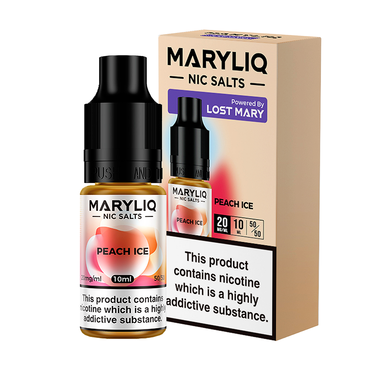 Maryliq - Peach Ice 10ml E Liquid Nicotine Salt