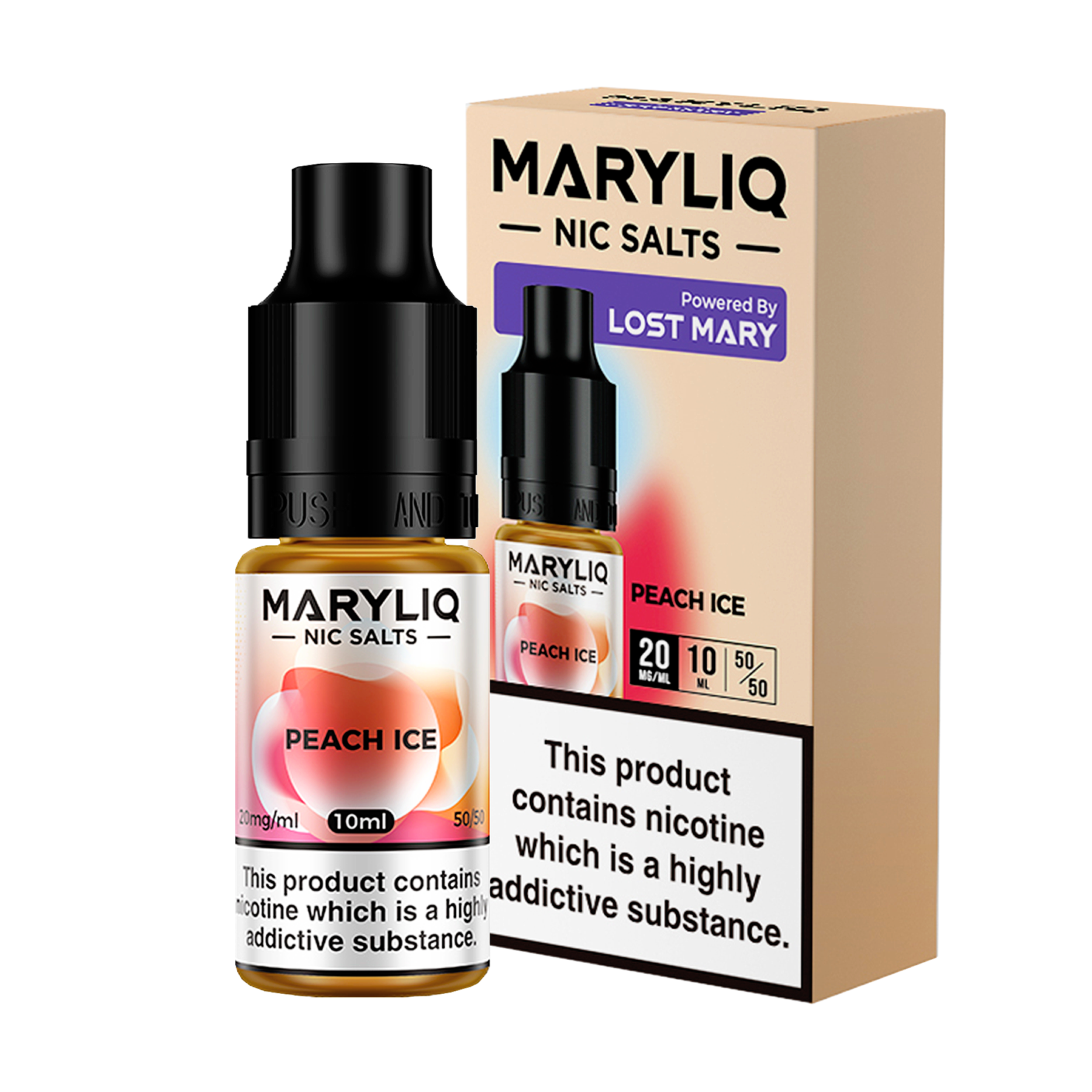 Maryliq - Peach Ice 10ml E Liquid Nicotine Salt