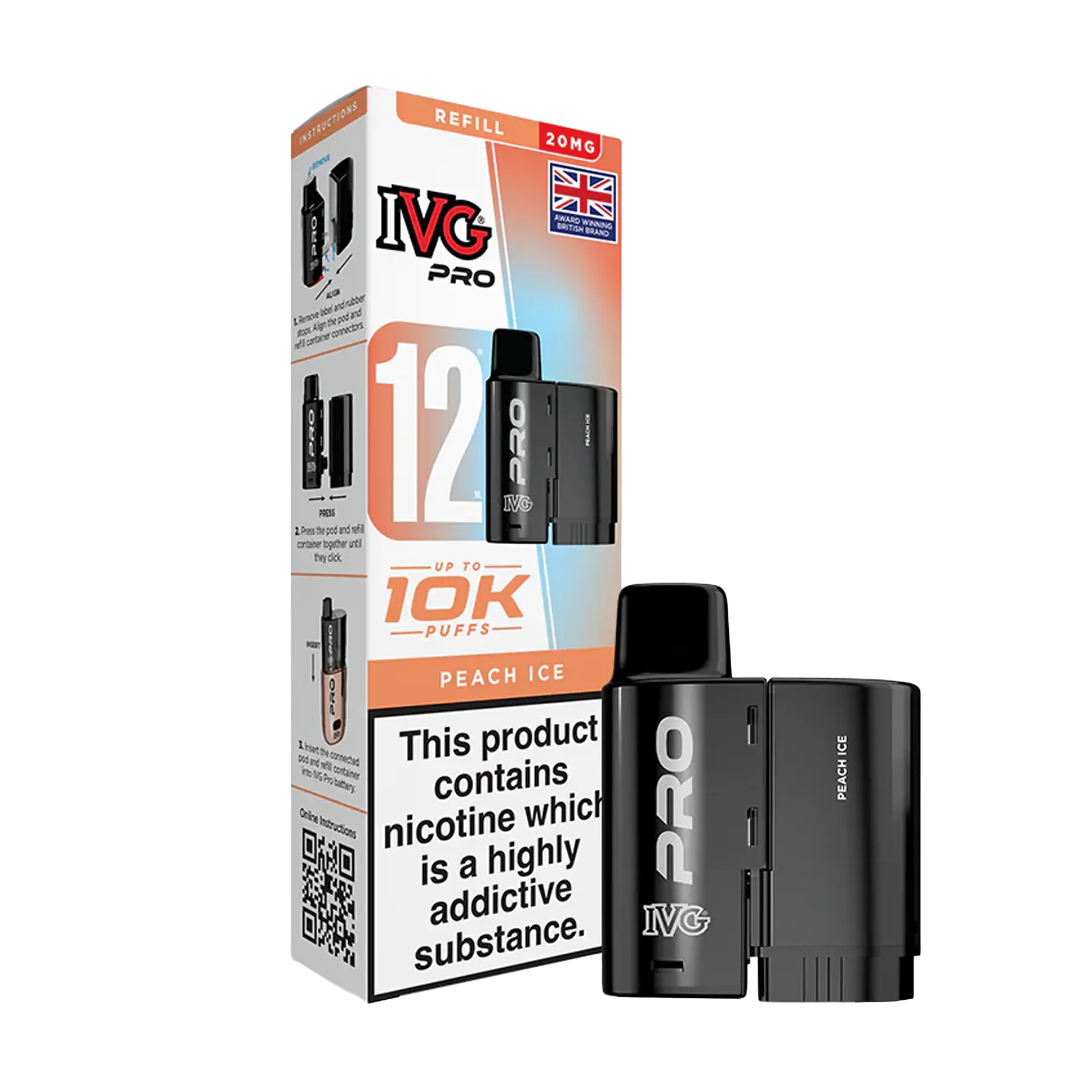 IVG Pro 12 Replacement Pods - Peach Ice