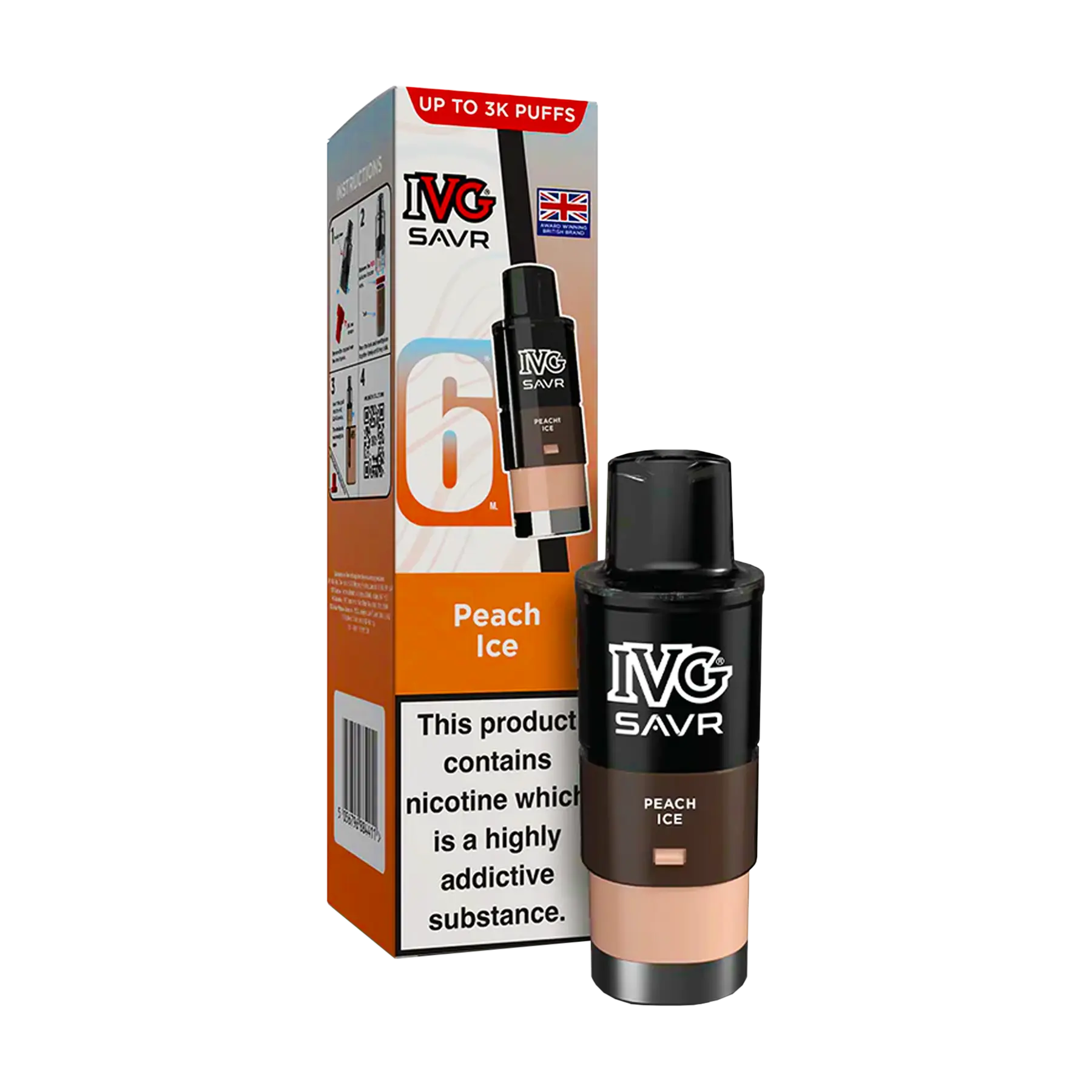 IVG Savr Replacement Pods - Peach Ice