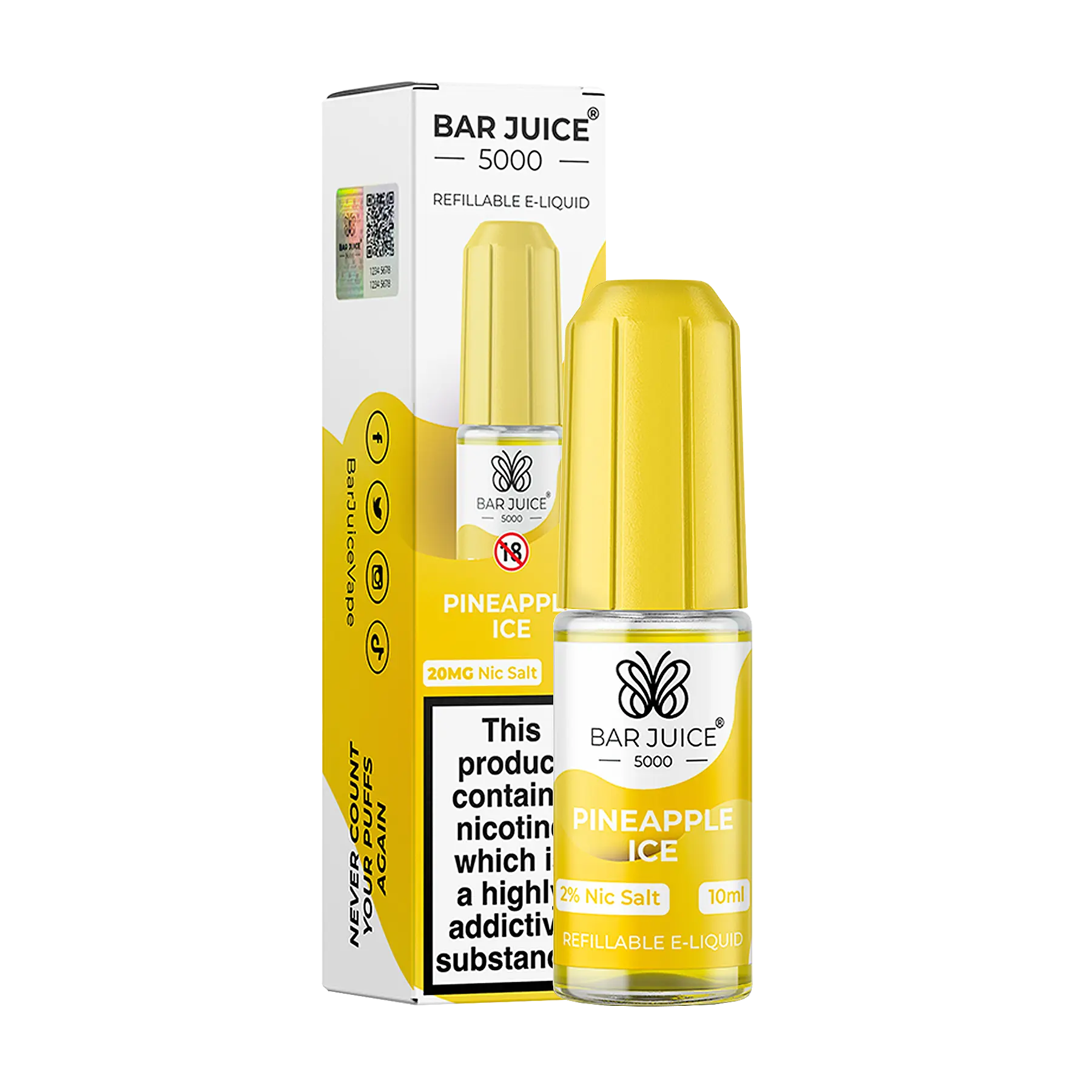 Bar Juice 5000 - Pineapple Ice 10ml E Liquid Nicotine Salt