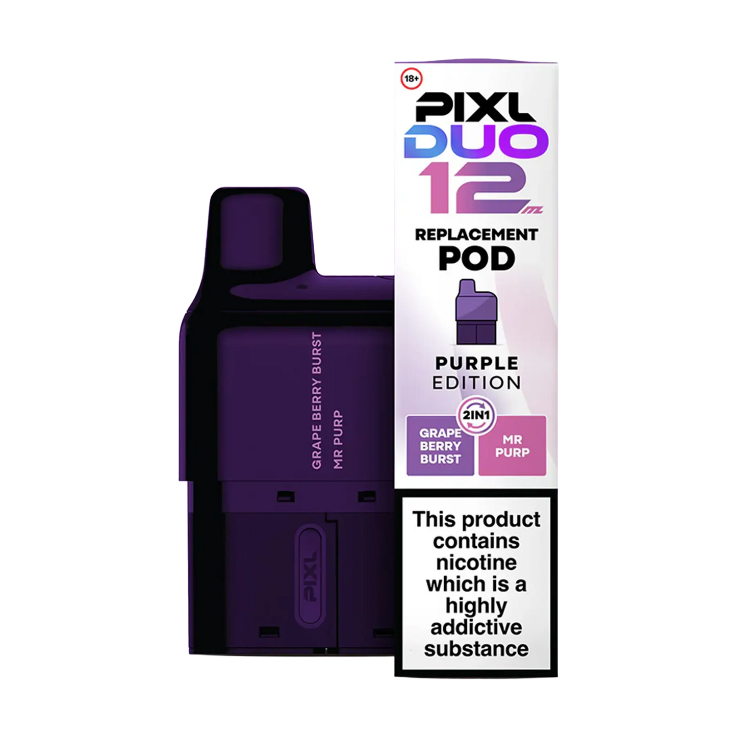 Pixl Duo 12 Replacement Pods - Purple Edition