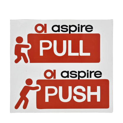 Aspire Window Stickers - Push/Pull