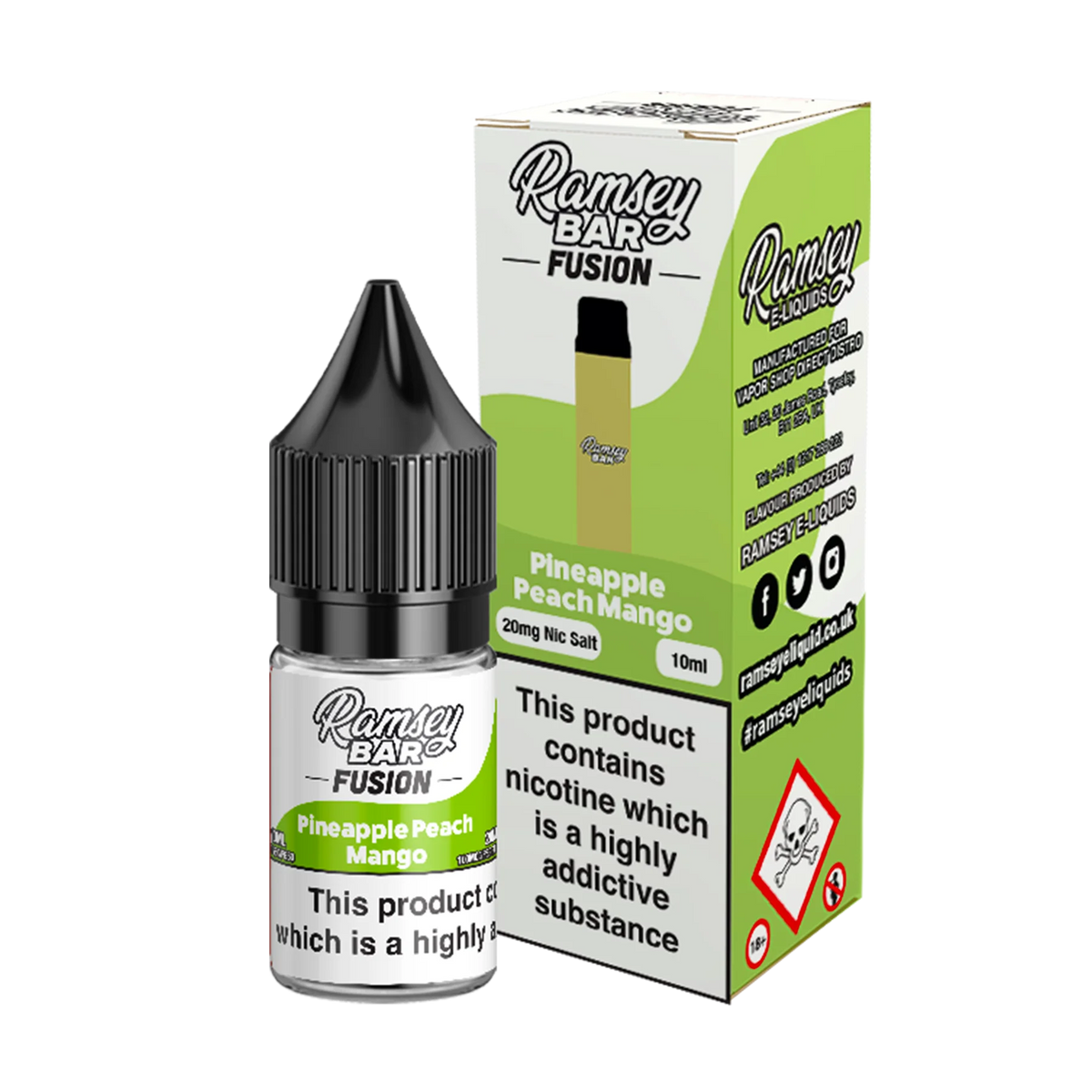 Ramsey Bar Fusion - Pineapple Peach Mango 10ml E Liquid Nicotine Salt