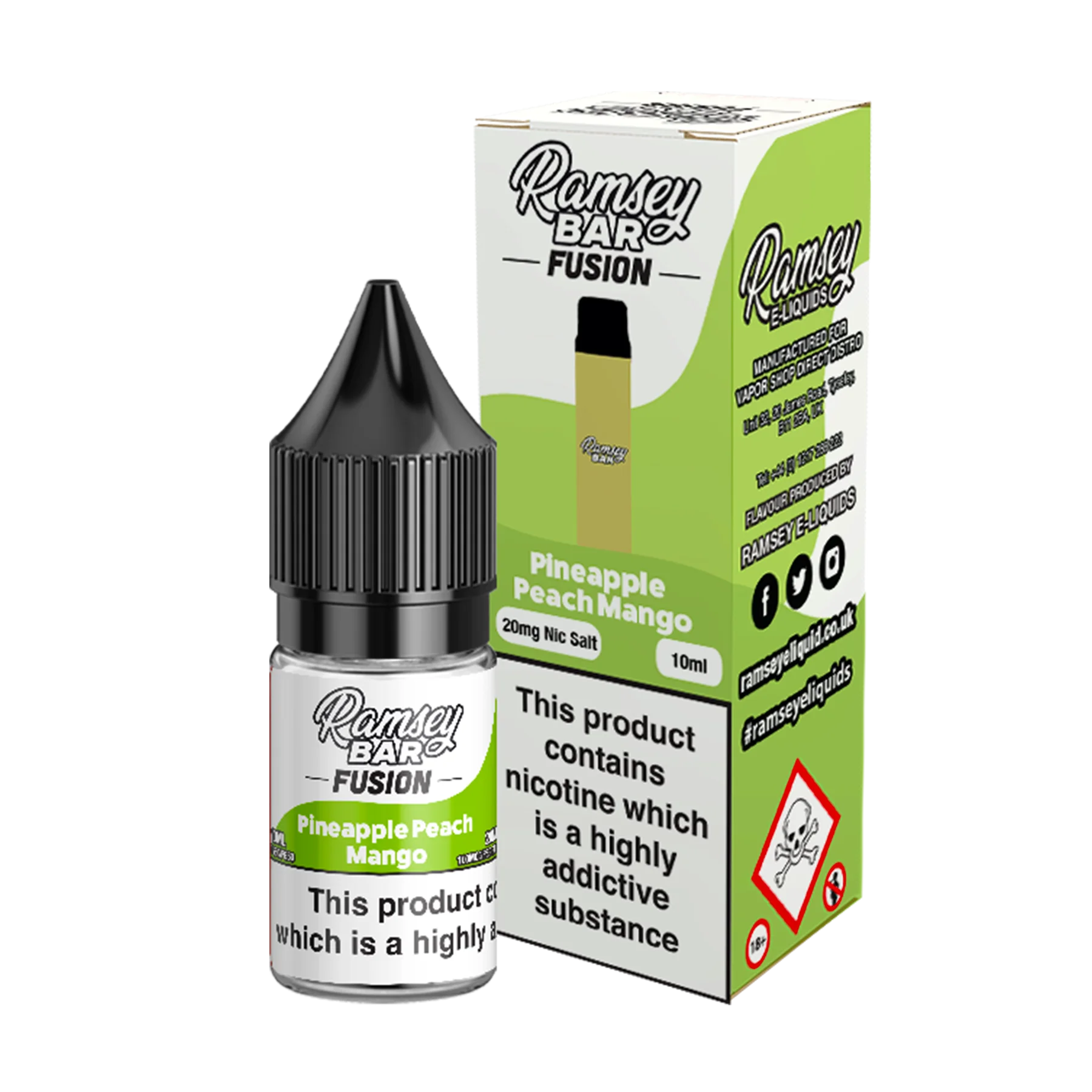 Ramsey Bar Fusion - Pineapple Peach Mango 10ml E Liquid Nicotine Salt