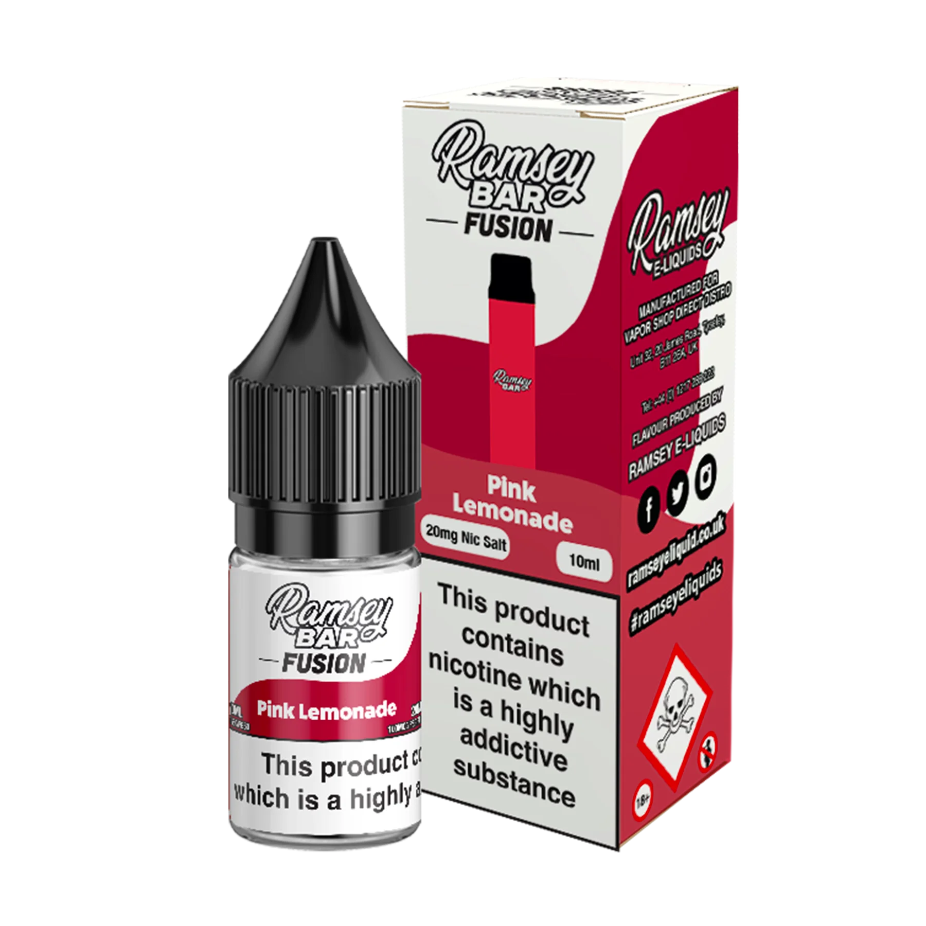 Ramsey Bar Fusion - Pink Lemonade 10ml E Liquid Nicotine Salt