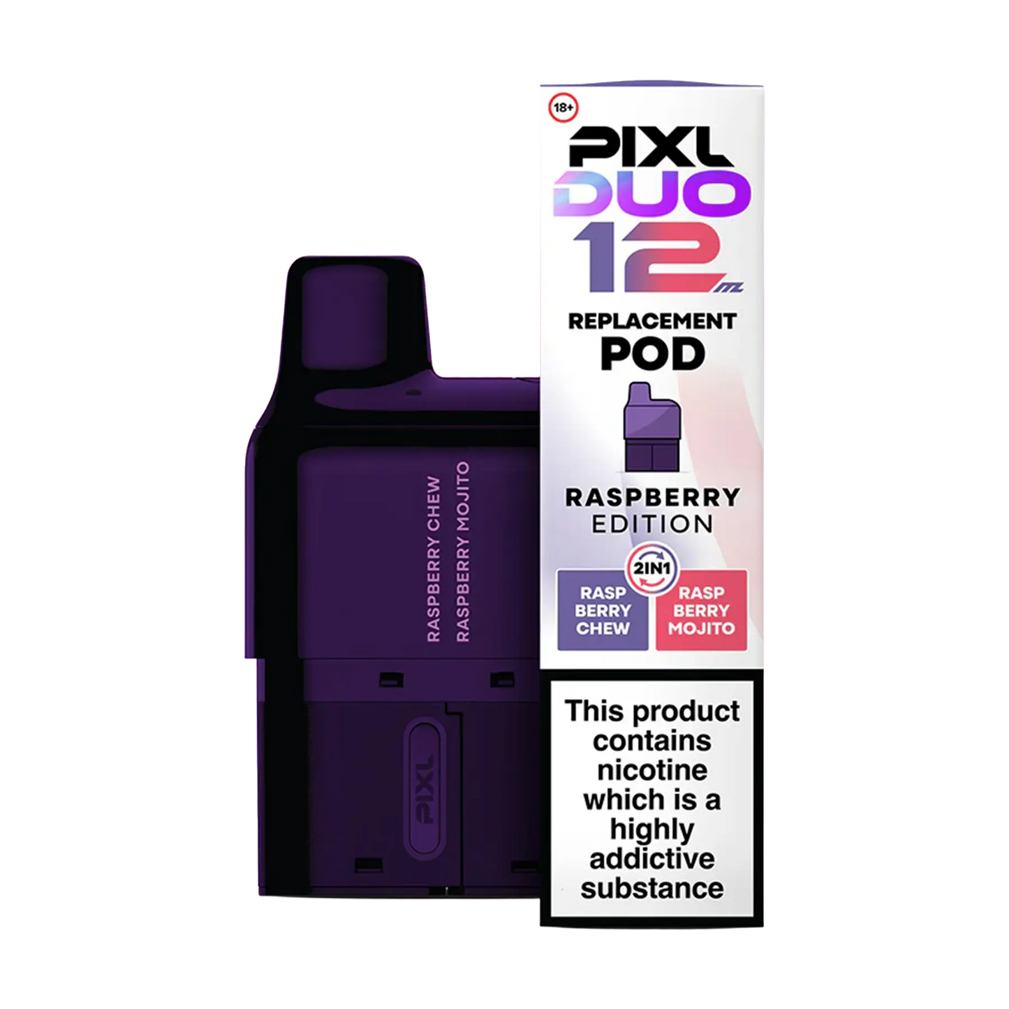 Pixl Duo 12 Replacement Pods - Raspberry Edition