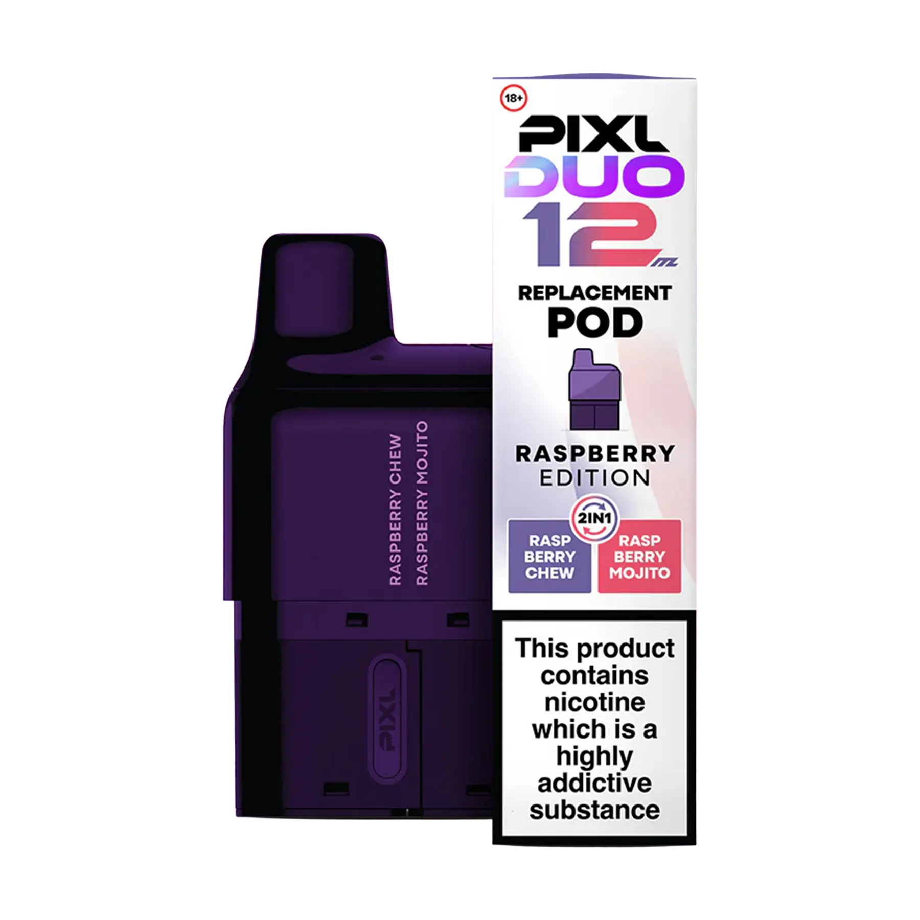 Pixl Duo 12 Replacement Pods - Raspberry Edition