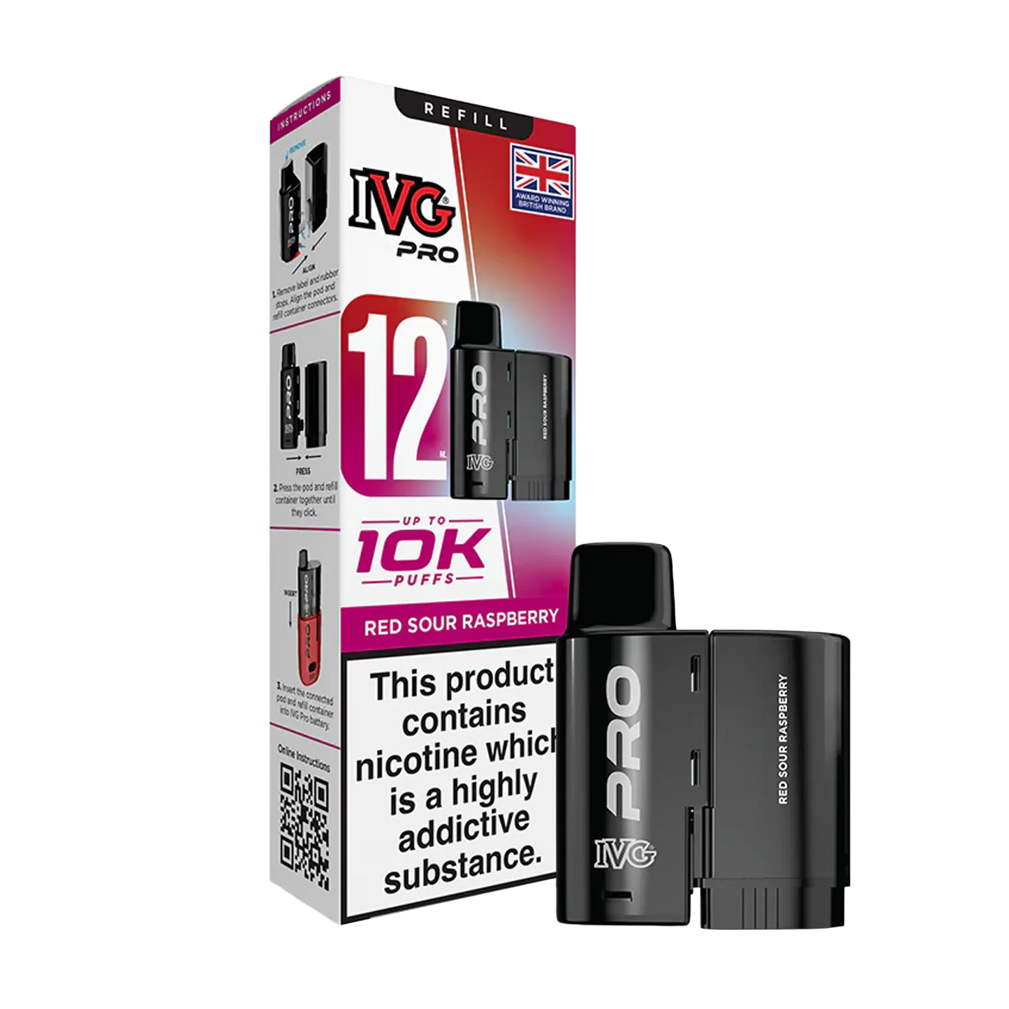 IVG Pro 12 Replacement Pods - Red Sour Raspberry