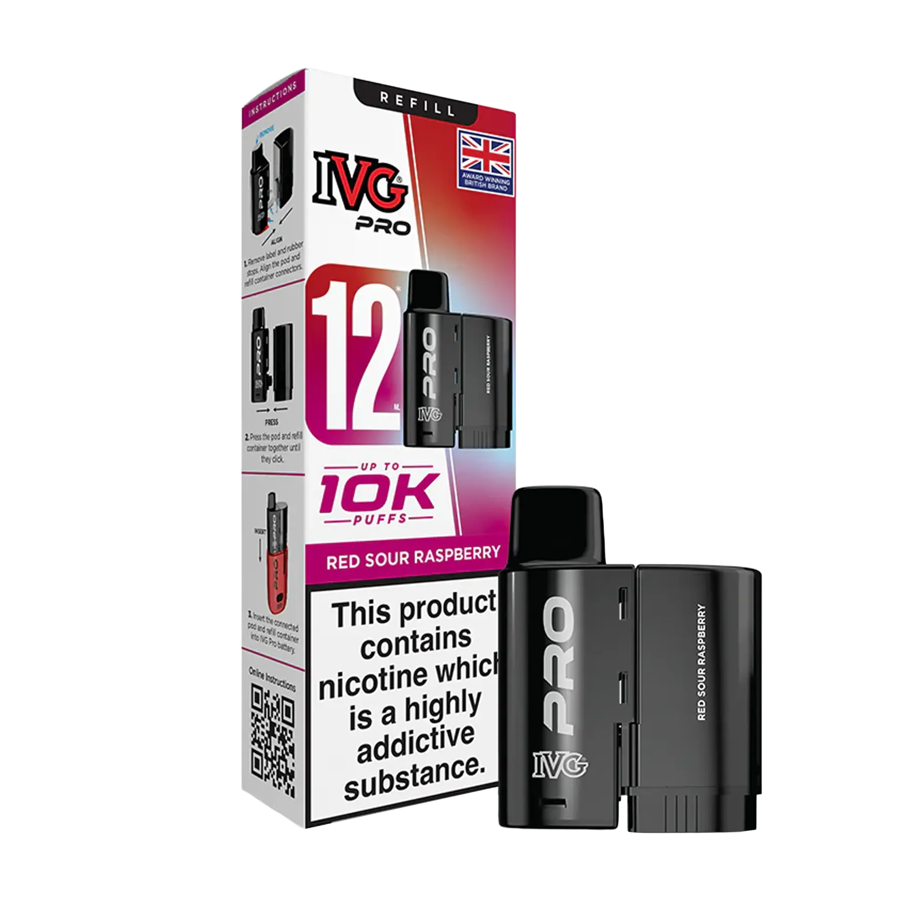 IVG Pro 12 Replacement Pods - Red Sour Raspberry