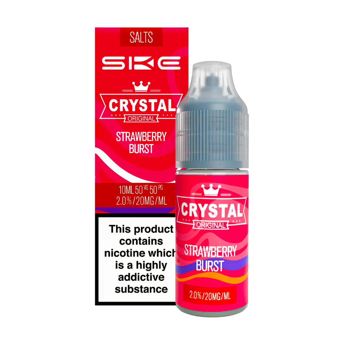 SKE Crystal - Strawberry Burst 10ml E Liquid Nicotine Salt