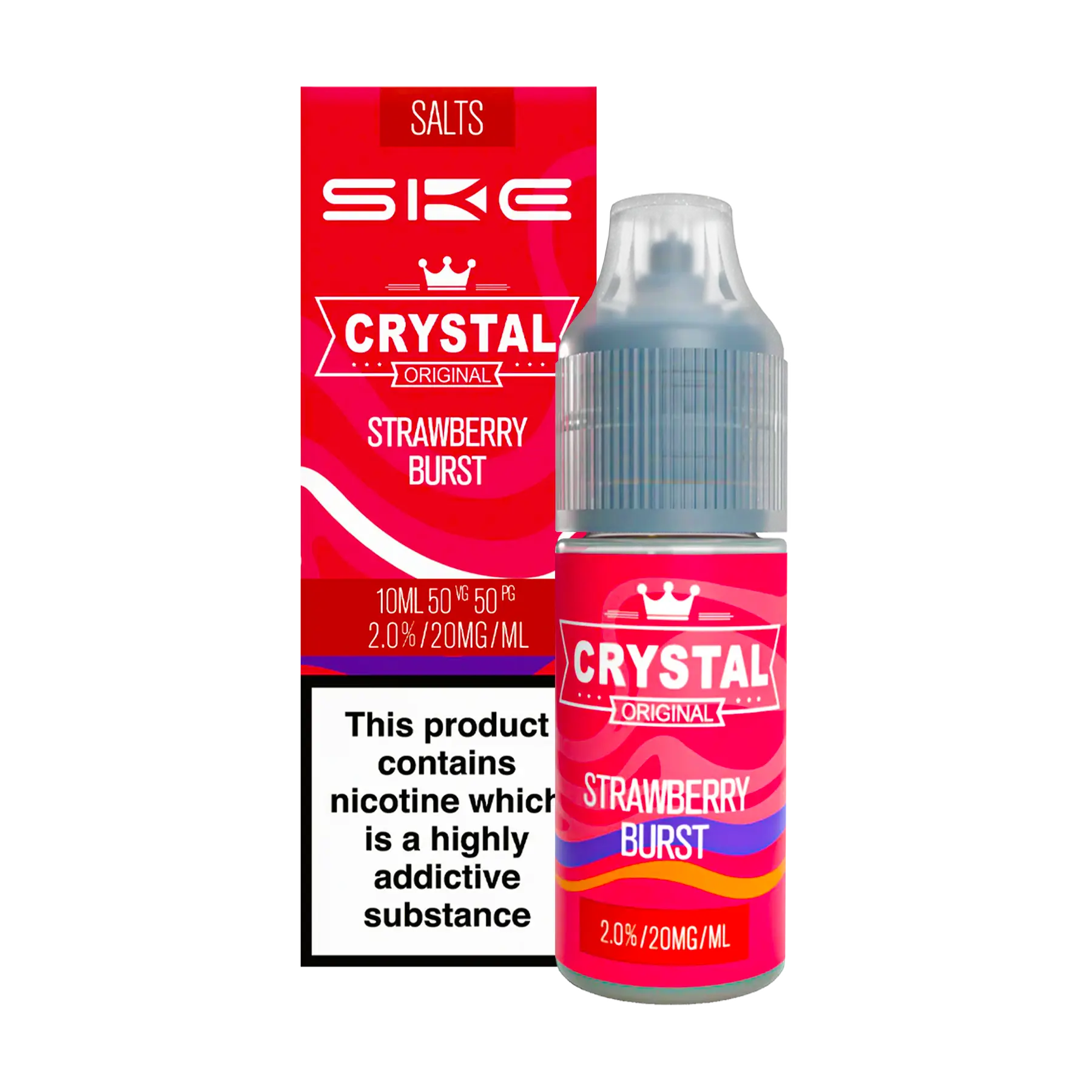 SKE Crystal - Strawberry Burst 10ml E Liquid Nicotine Salt