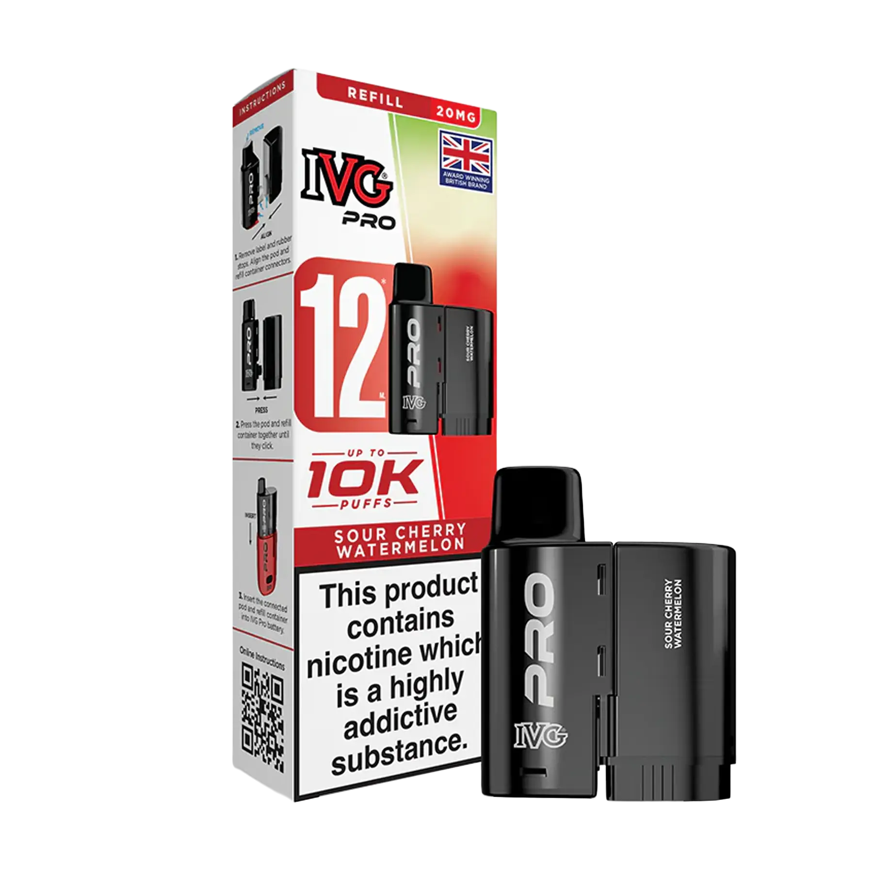 IVG Pro 12 Replacement Pods - Sour Cherry Watermelon