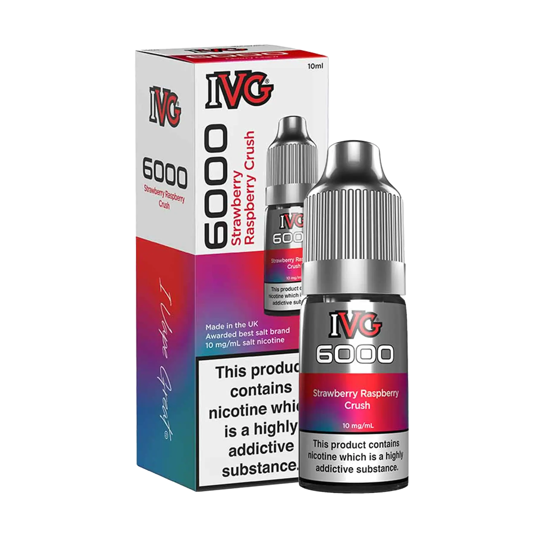 IVG 10ml E-Liquid Nicotine Salt -  Strawberry Raspberry Crush