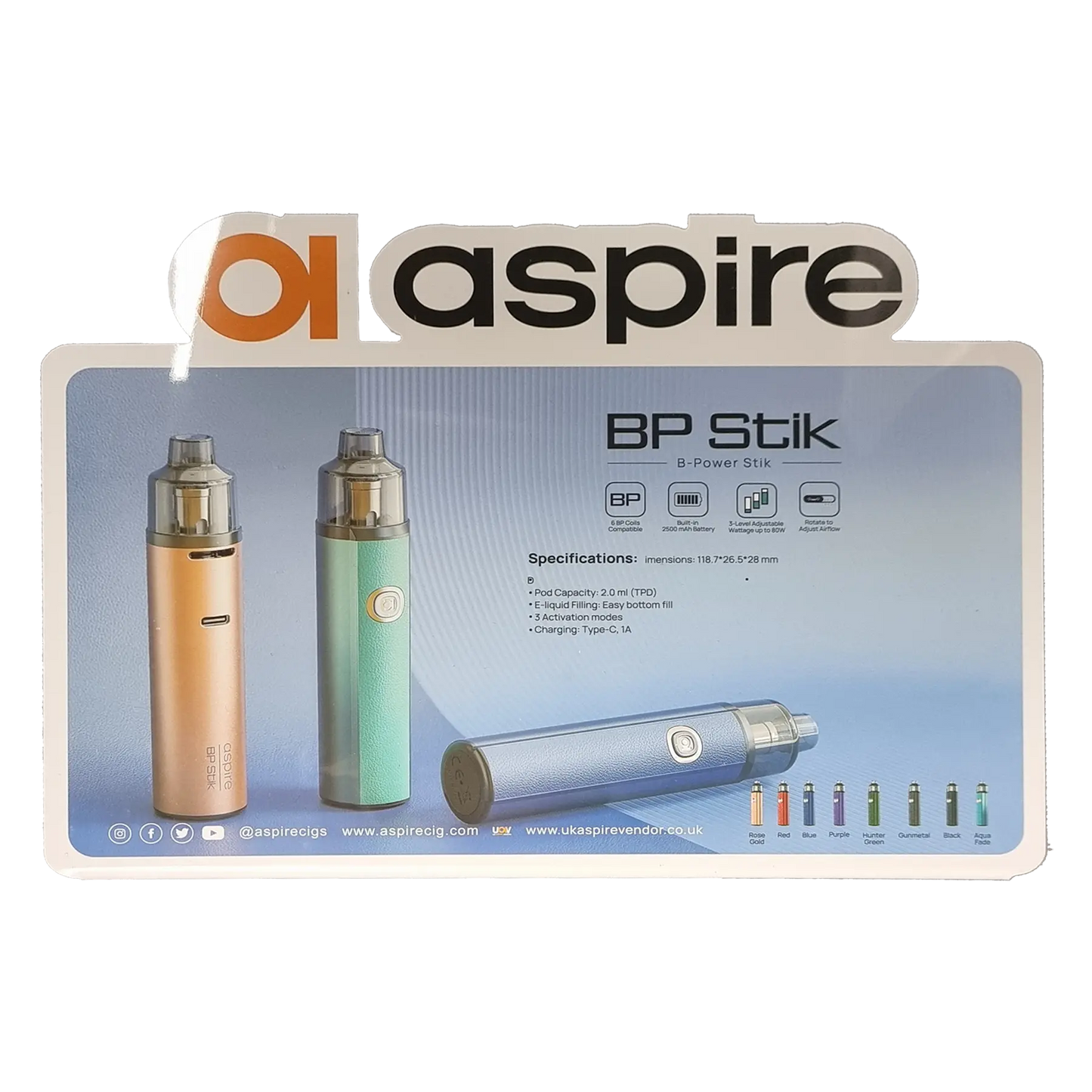 Aspire Display Stands - BP Stik