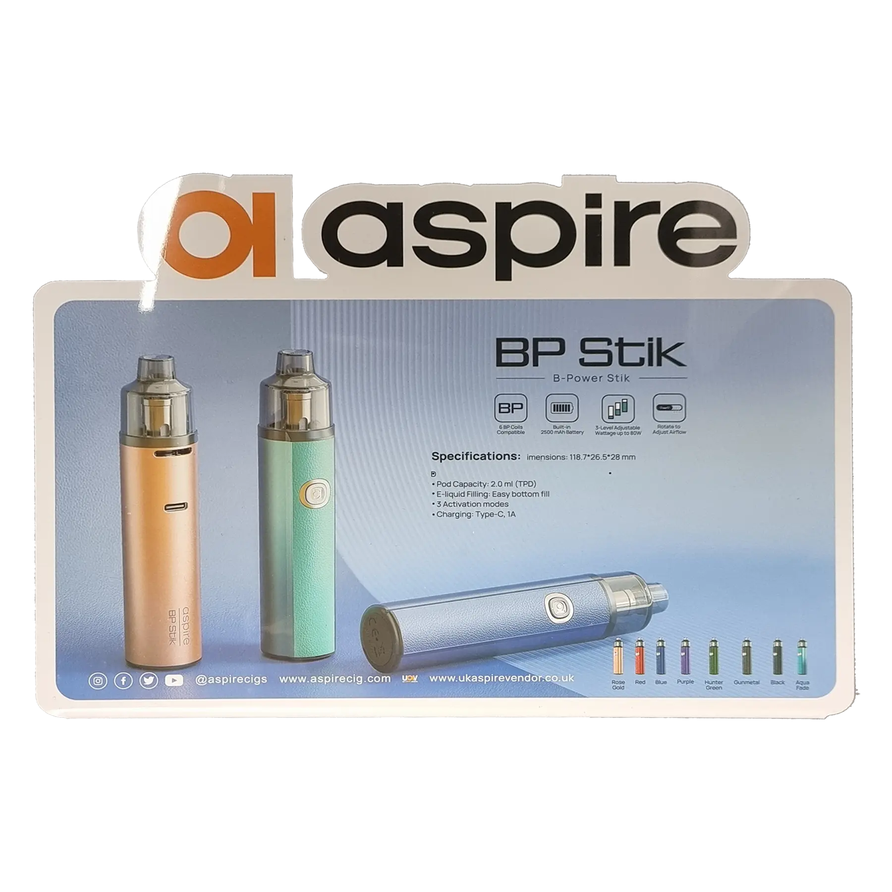 Aspire Display Stands - BP Stik
