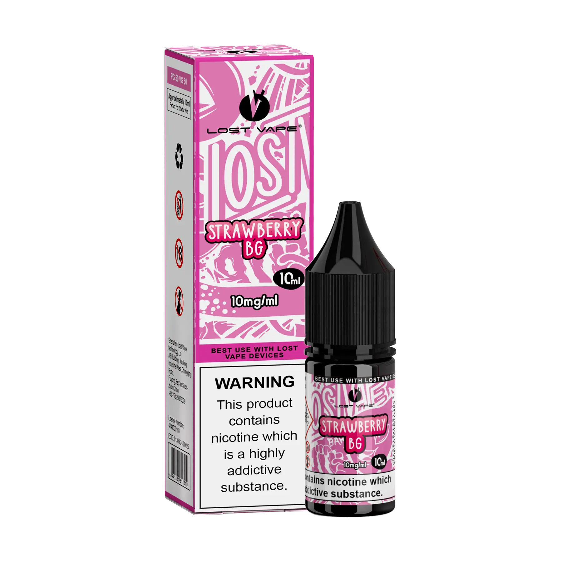 Lost Vape Bar Salts Nicotine Salt - Strawberry BG