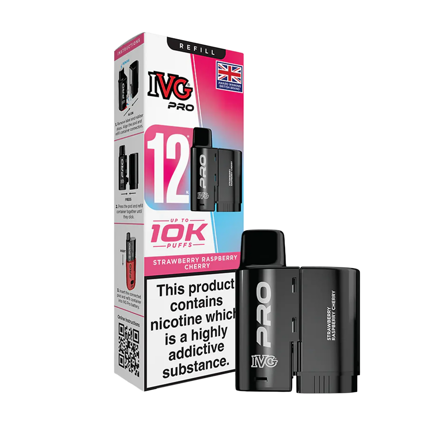 IVG Pro 12 Replacement Pods - Strawberry Raspberry Cherry