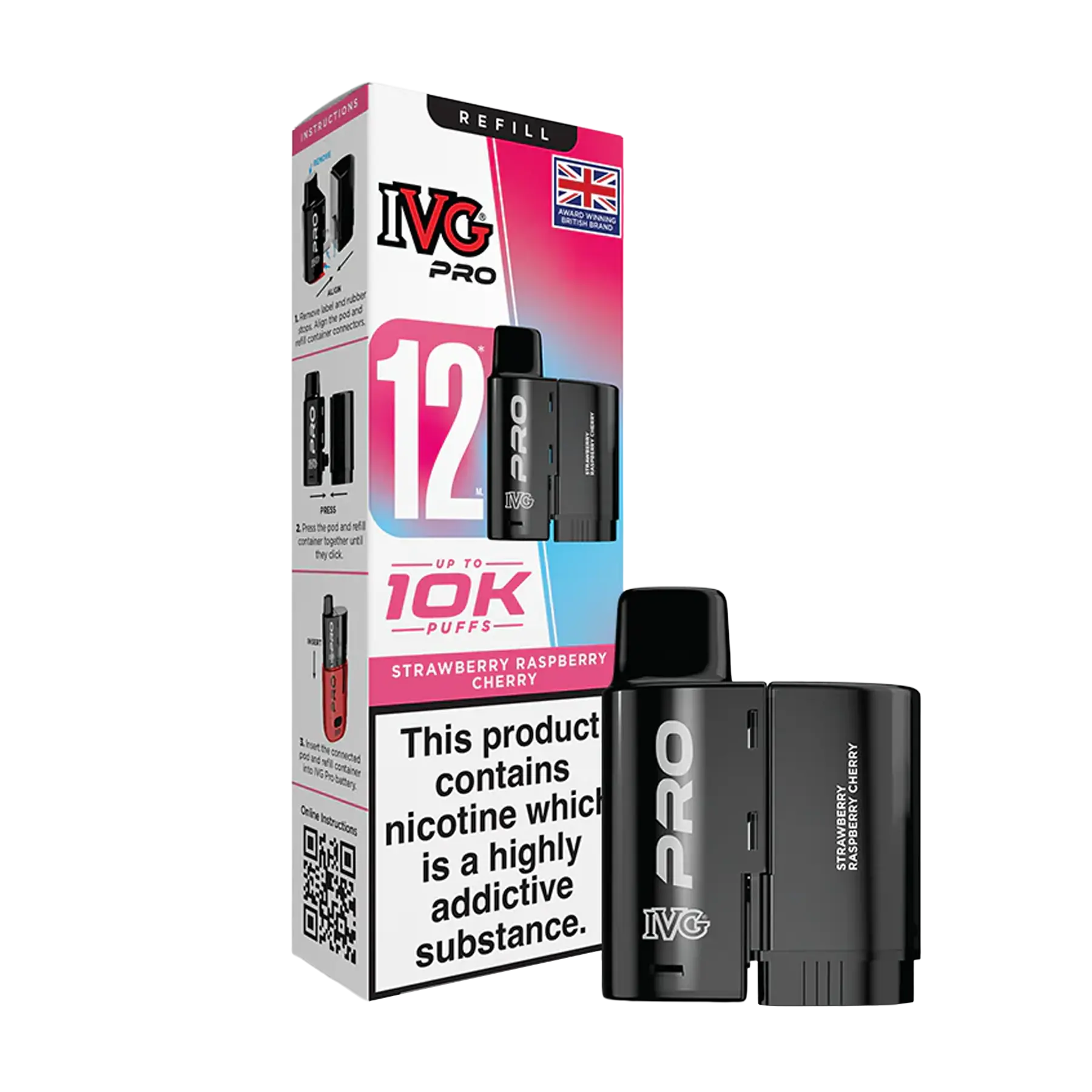 IVG Pro 12 Replacement Pods - Strawberry Raspberry Cherry