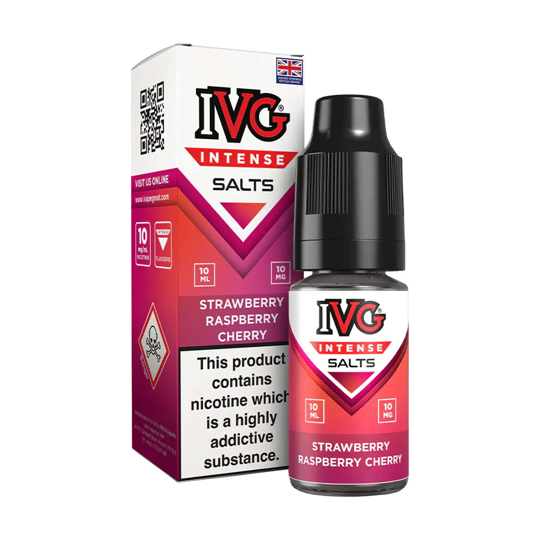 IVG Intense 10ml Nicotine Salt - Strawberry Raspberry Cherry