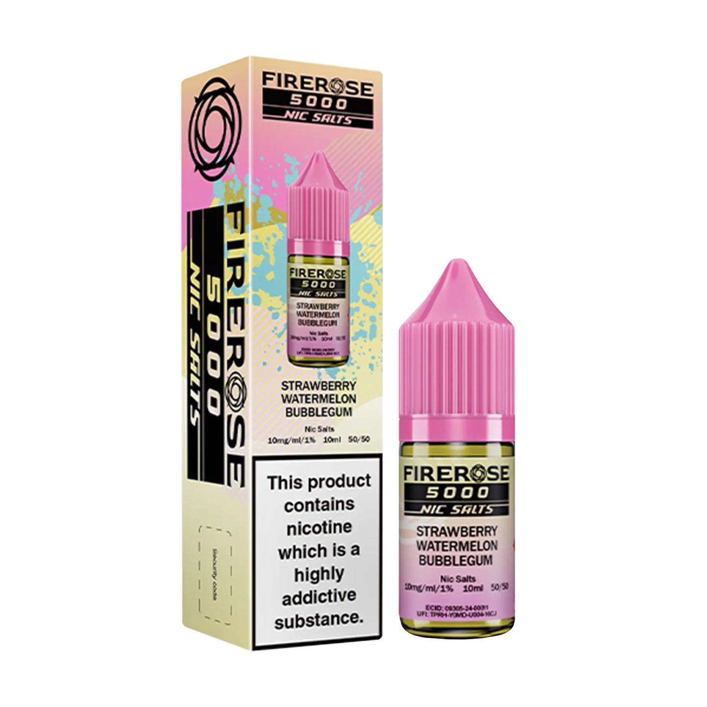 Firerose 5000 10ml Nicotine Salt - Strawberry Watermelon Bubblegum