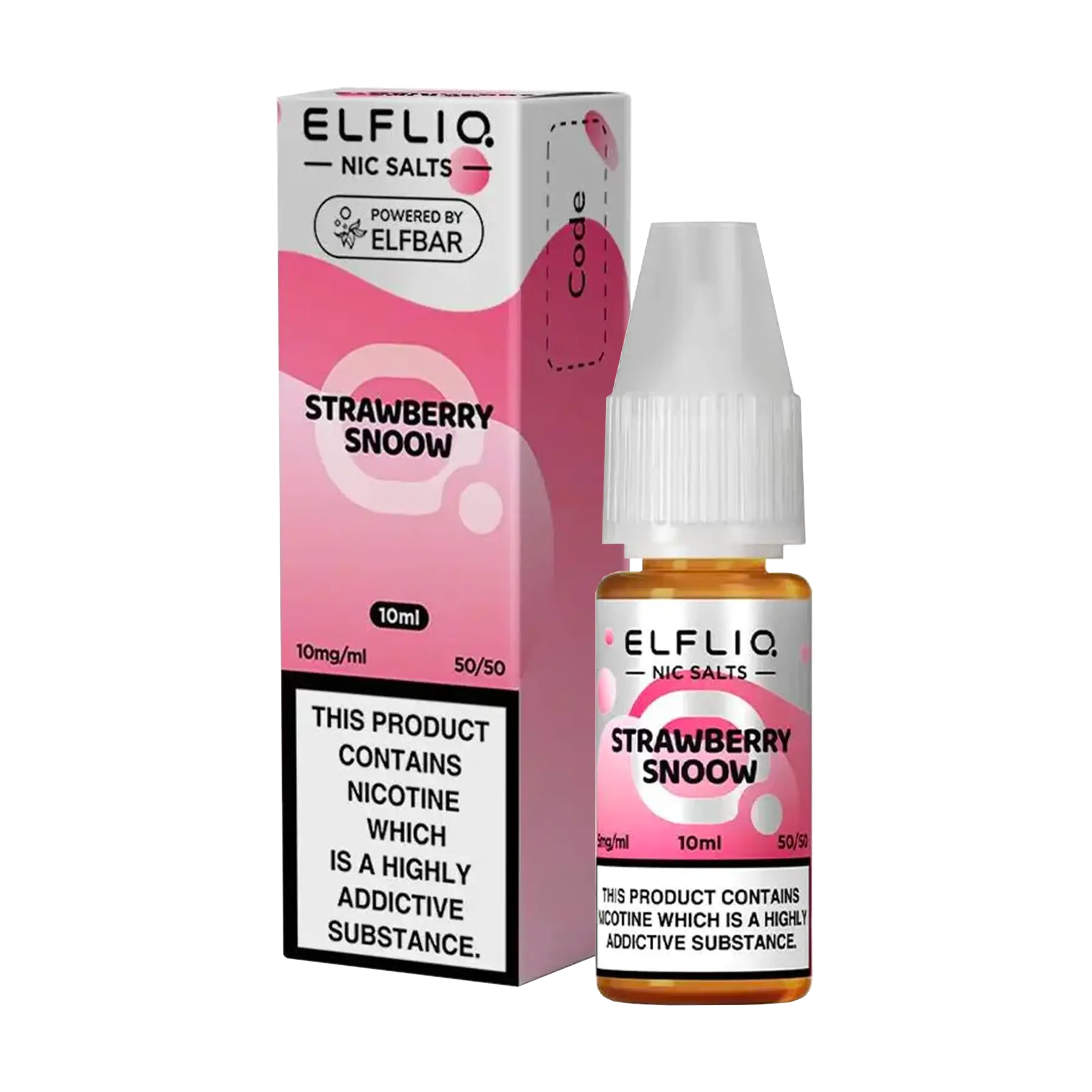 Elfliq: The Official Elf Bar Liquid - Strawberry Snoow 10ml E-Liquid Nicotine Salt