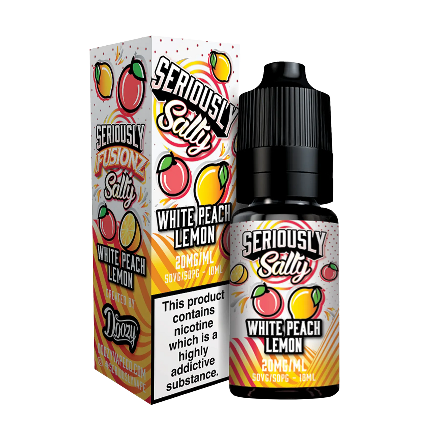 Doozy Seriously Fusionz 10ml Nicotine Salt - White Peach Lemon