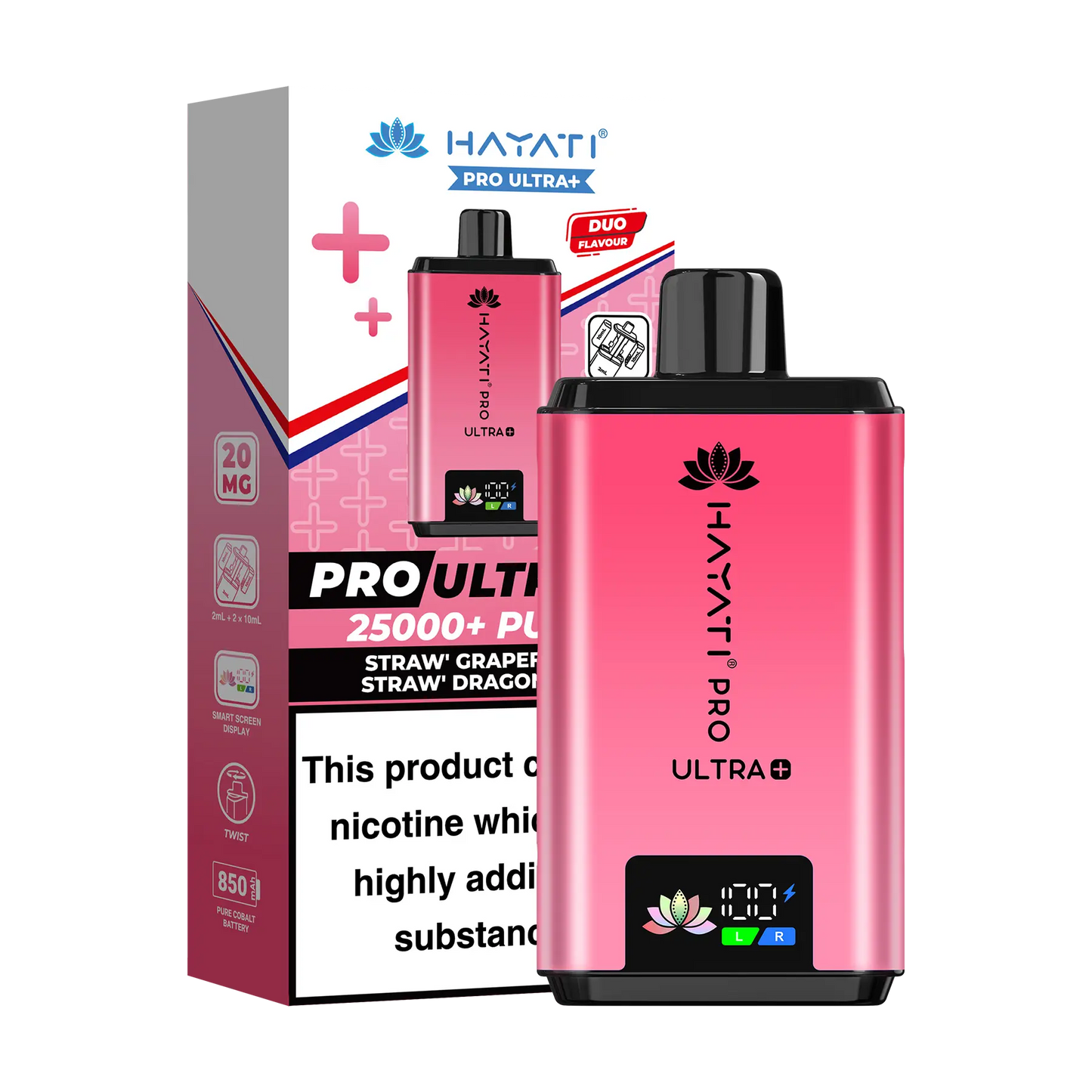 Hayati Pro Ultra 25K Prefilled Vape Kit - Straw Grapefruit Straw Dragonfruit