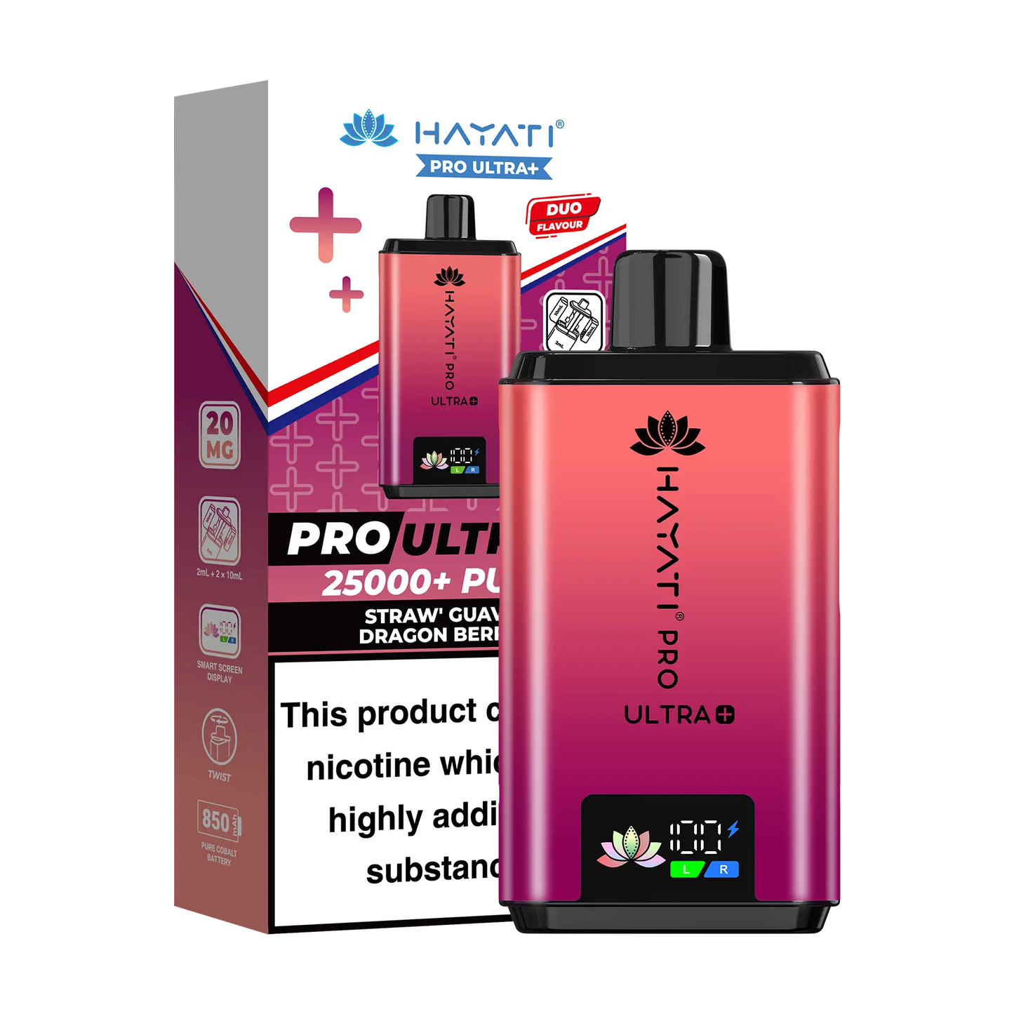 Hayati Pro Ultra 25K Prefilled Vape Kit - Straw Guava Dragon Berries