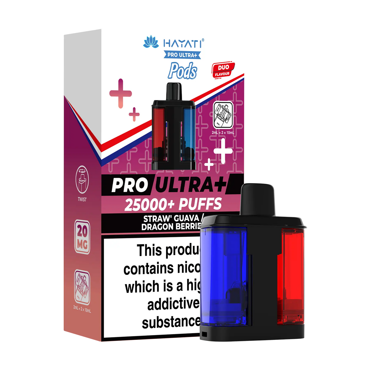 Hayati Pro Ultra 25k Replacement Pods - Strawberry Guava Dragon Berries