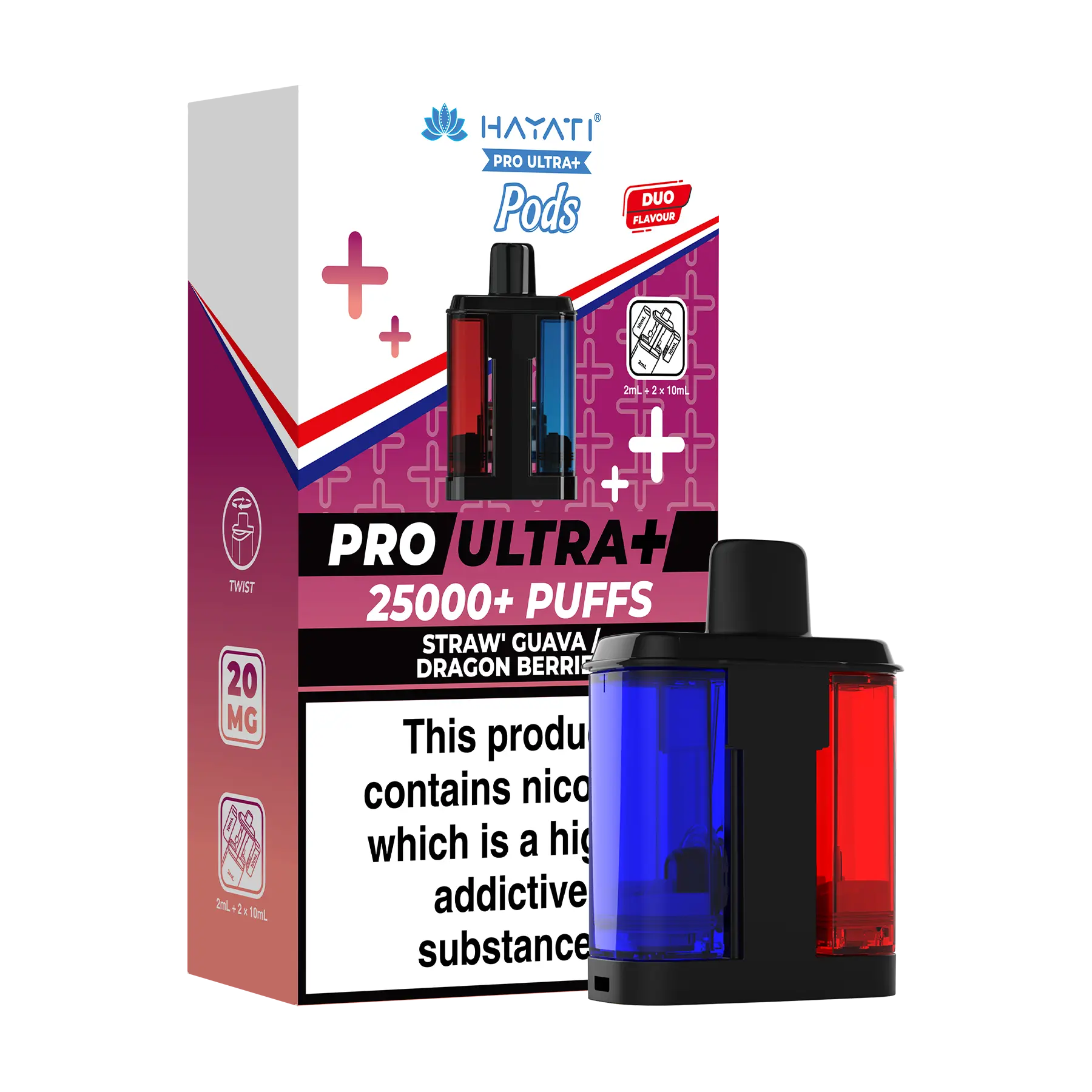 Hayati Pro Ultra 25k Replacement Pods - Strawberry Guava Dragon Berries