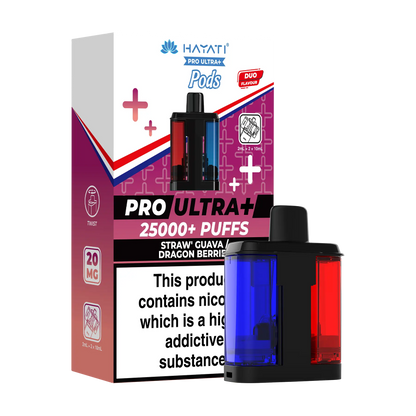 Hayati Pro Ultra 25k Replacement Pods - Strawberry Guava Dragon Berries