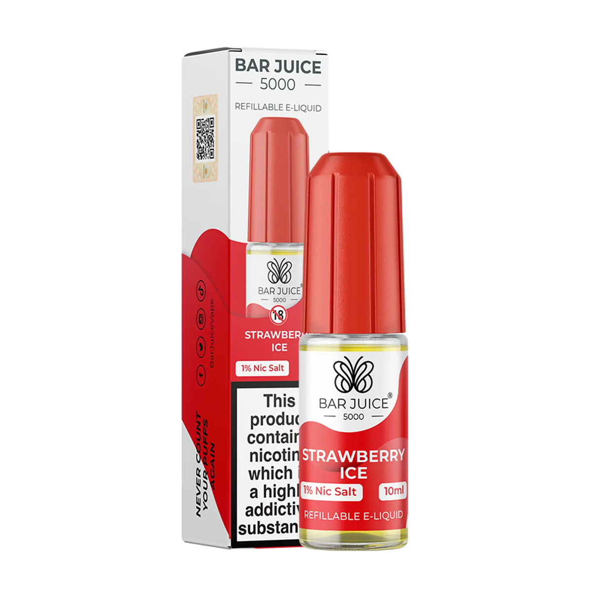 Bar Juice 5000 - Strawberry Ice 10ml E Liquid Nicotine Salt