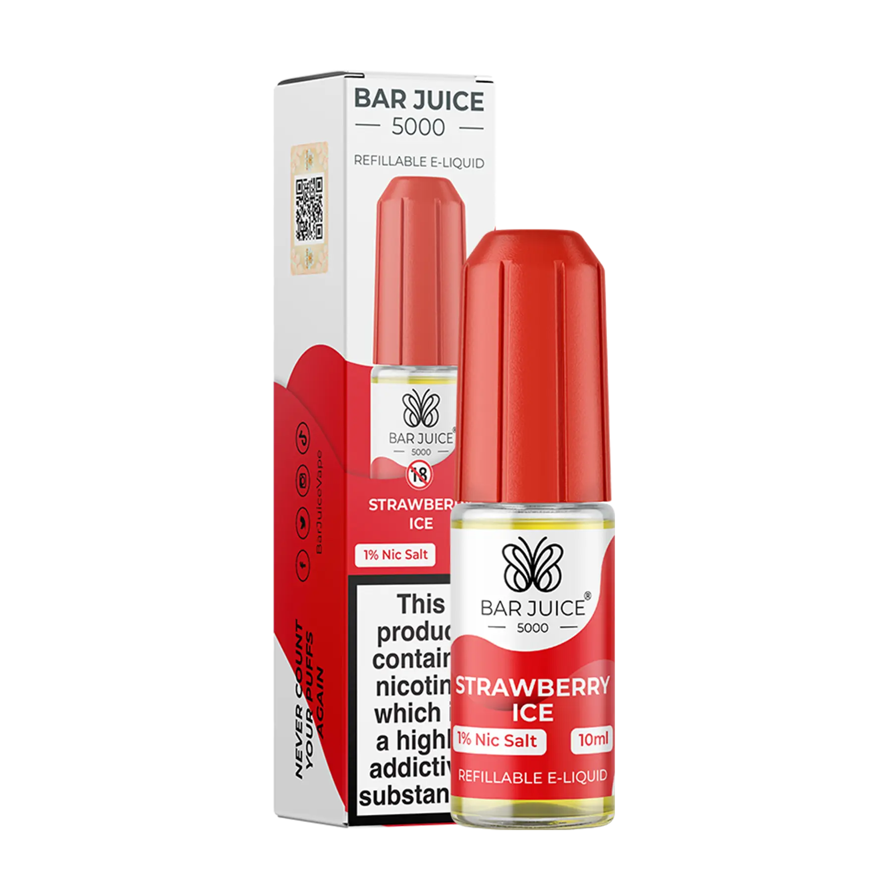 Bar Juice 5000 - Strawberry Ice 10ml E Liquid Nicotine Salt