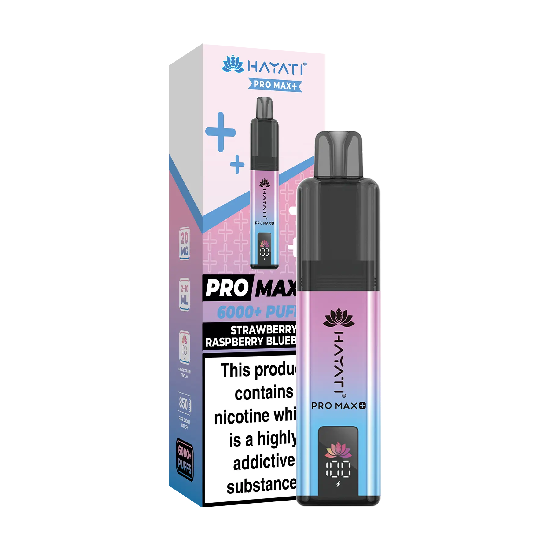 Hayati Pro Max+ 6000 Prefilled Vape Kit - Strawberry Raspberry Blueberry 