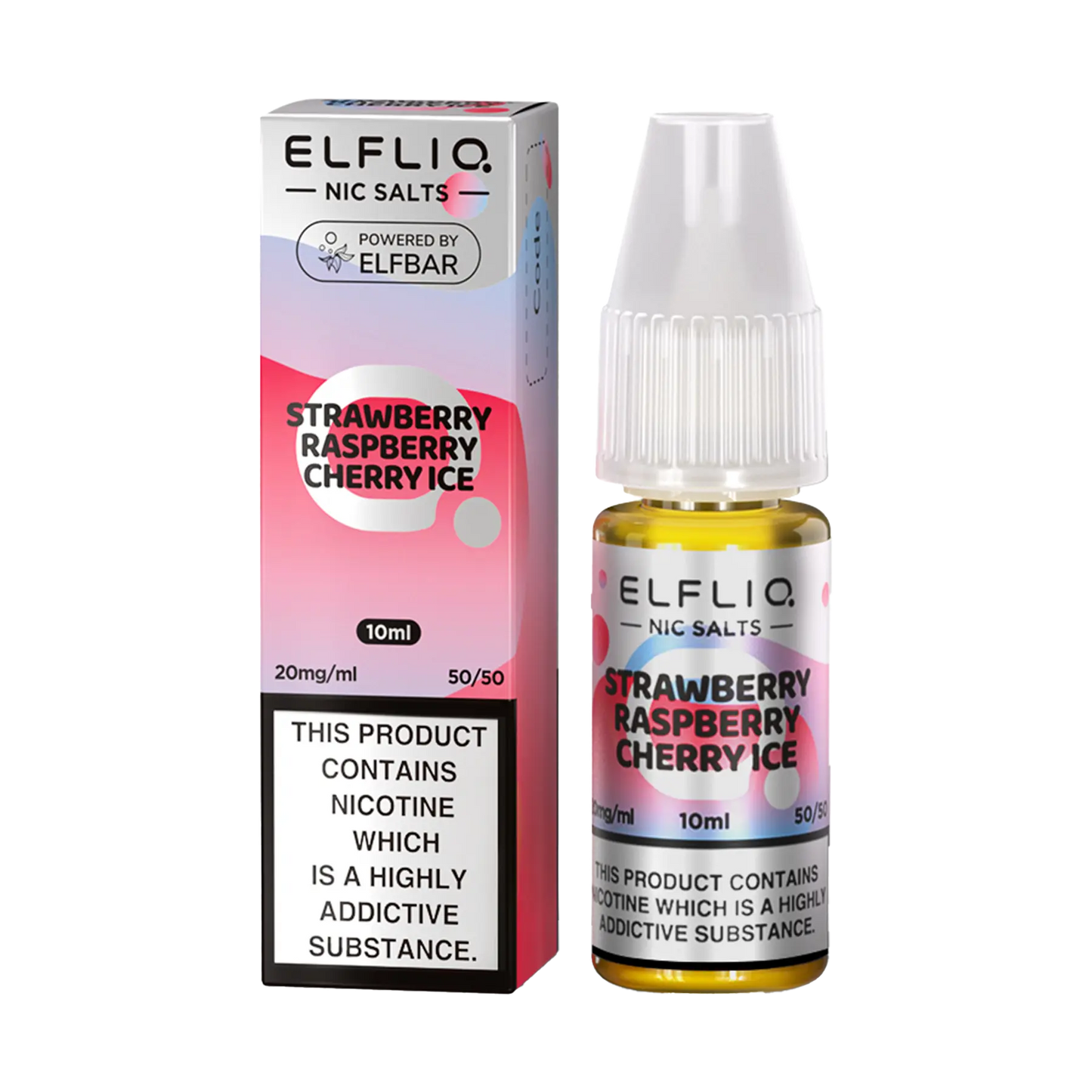 Elfliq 10ml Nicotine Salt - Strawberry Raspberry Cherry Ice