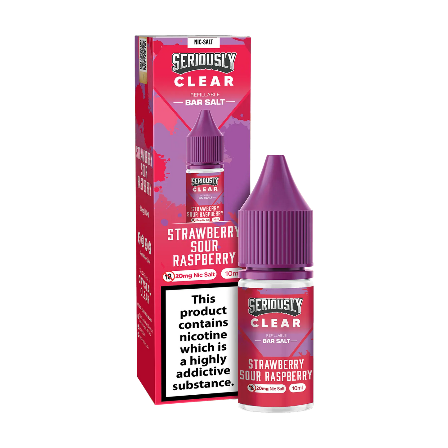Doozy Seriously Clear 10ml Nicotine Salt - Strawberry Sour Raspberry