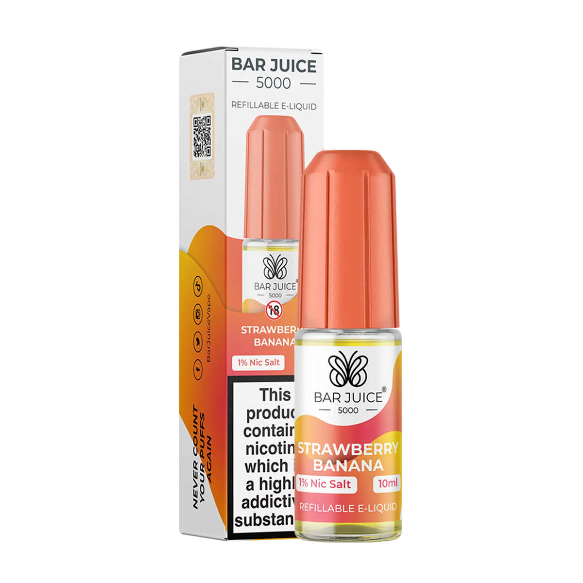 Bar Juice 5000 - Strawberry Banana 10ml E Liquid Nicotine Salt
