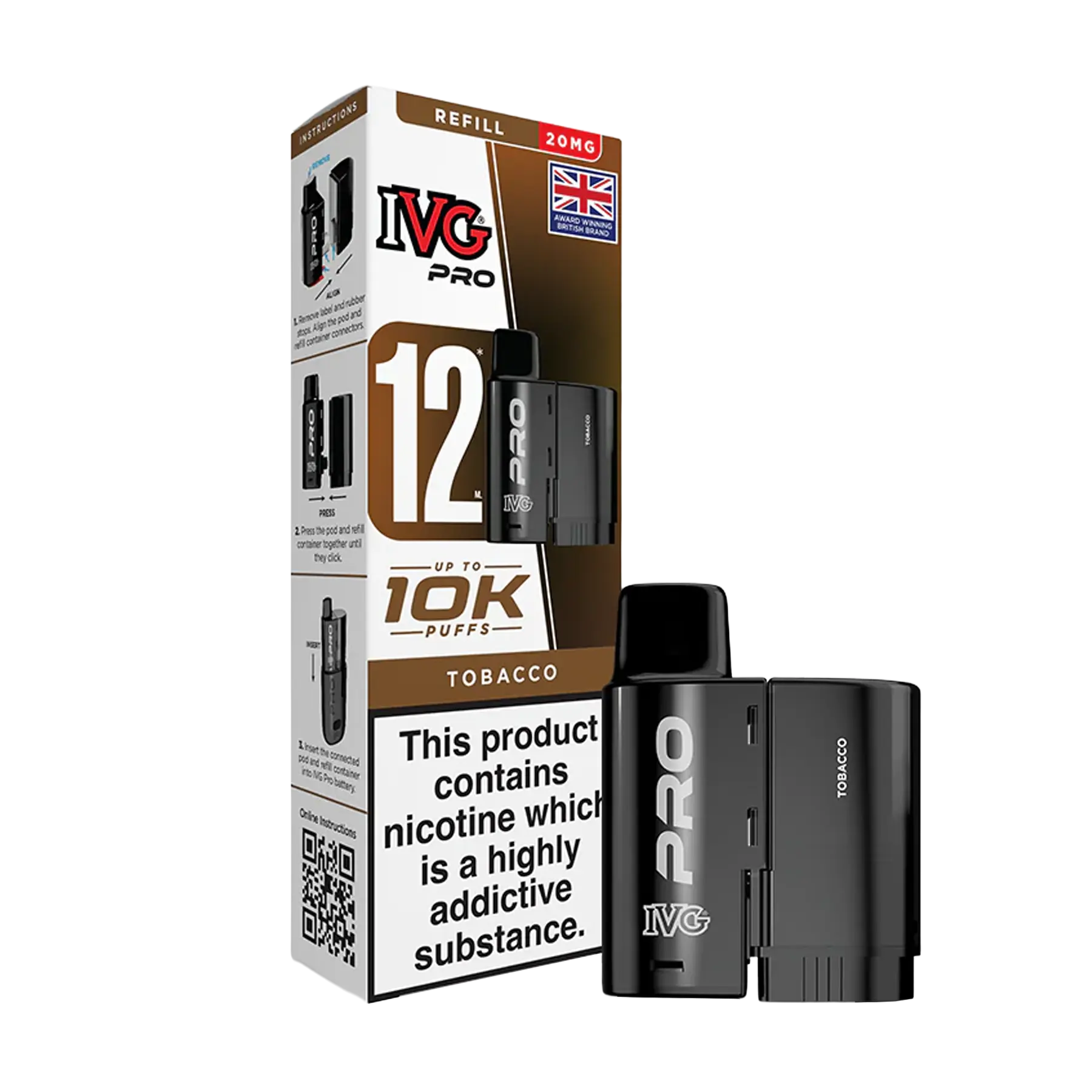 IVG Pro 12 Replacement Pods - Tobacco
