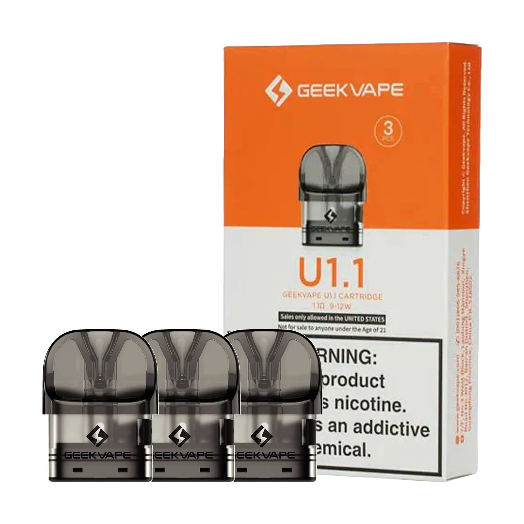 Geekvape U Replacement Pods - 1.1 ohm