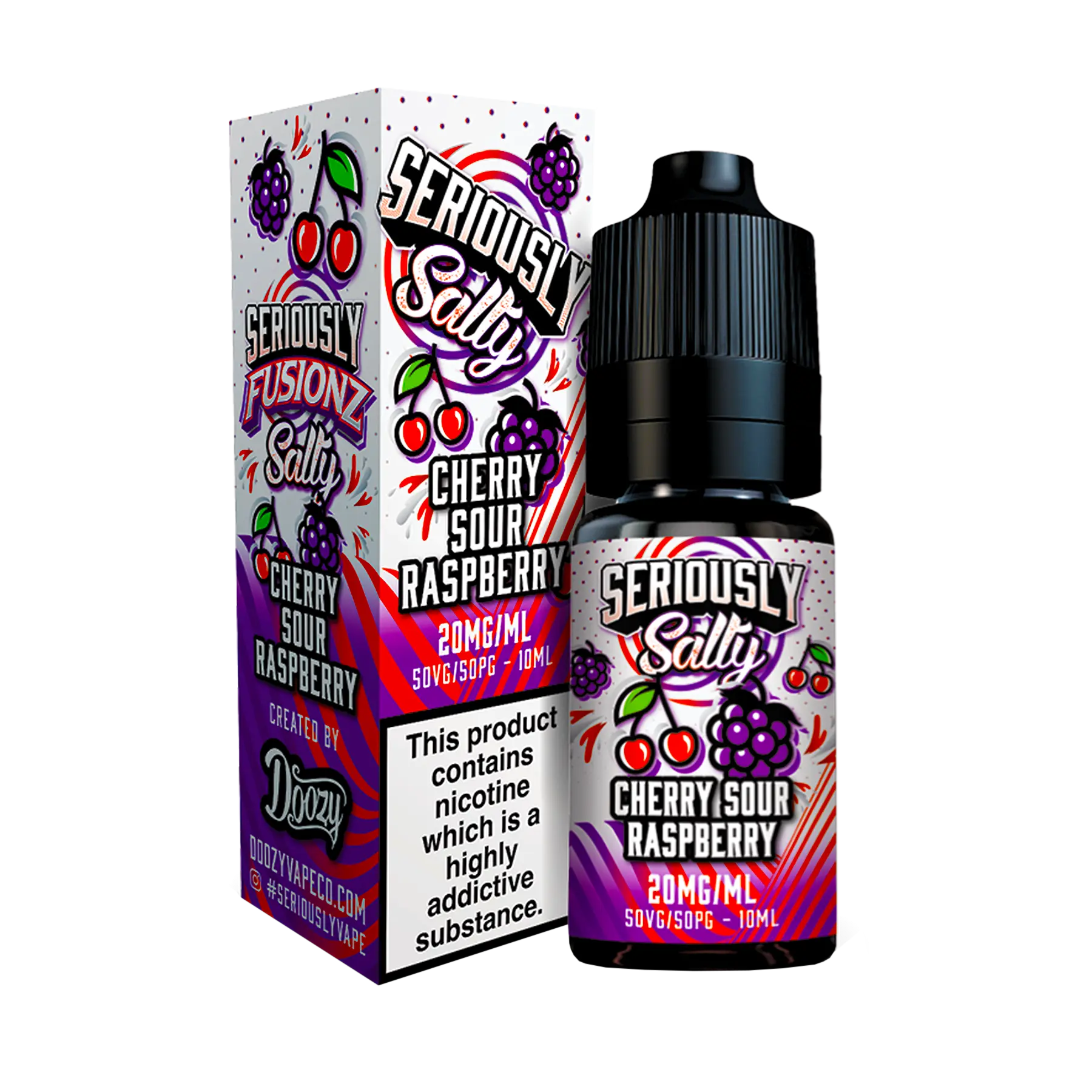 Doozy Seriously Fusionz Cherry Sour Raspberry 10ml E Liquid Nicotine Salt
