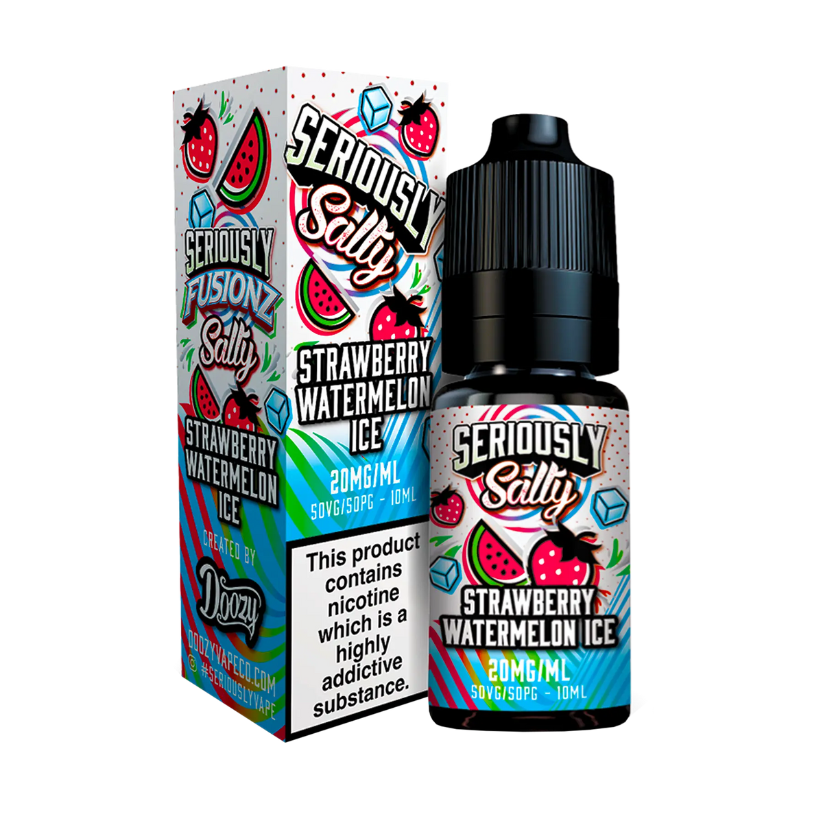 Doozy Seriously Fusionz Strawberry Watermelon Ice 10ml E Liquid Nicotine Salt