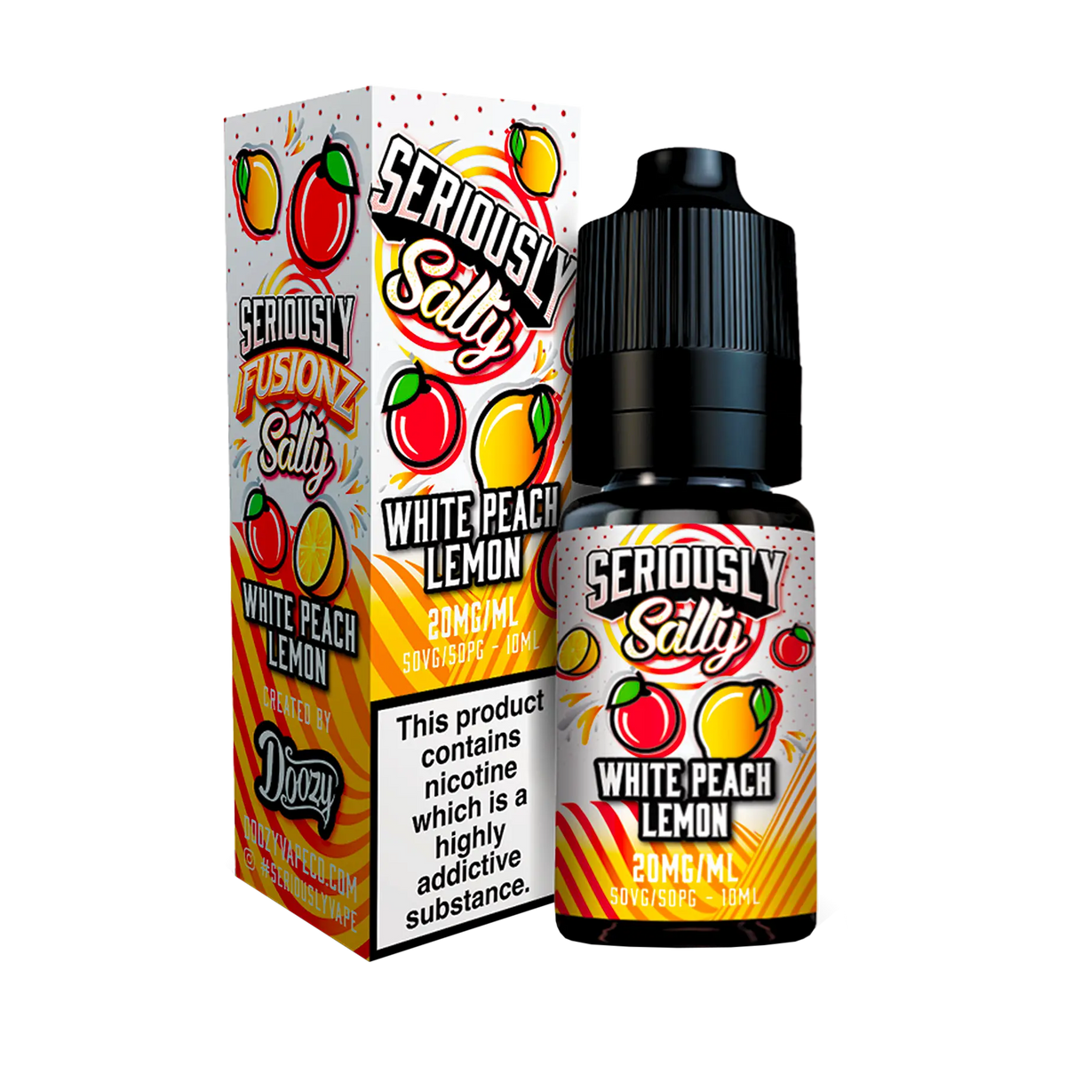 Doozy Seriously Fusionz White Peach Lemon  10ml E Liquid Nicotine Salt