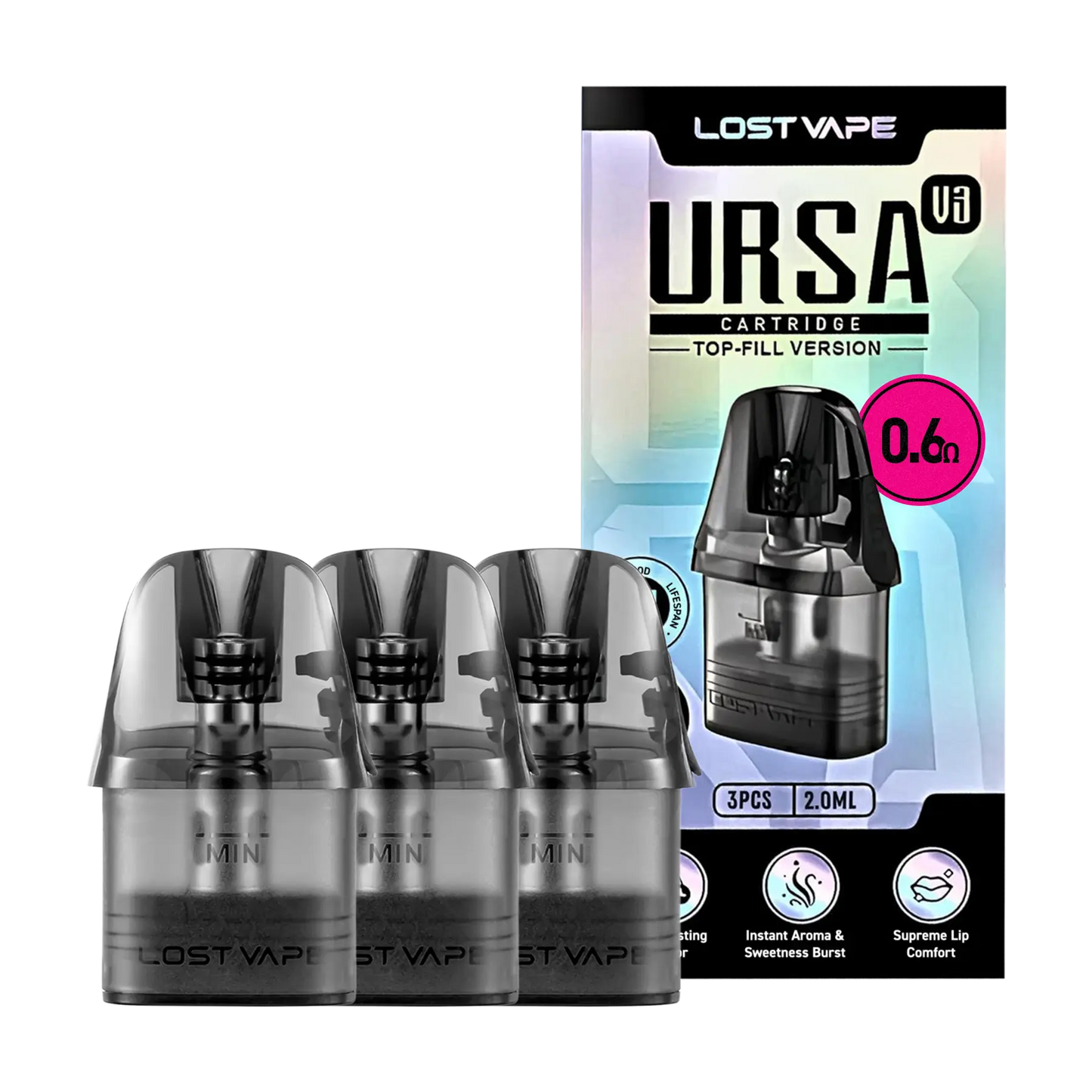 Lost Vape Ursa V3 Replacement Pods - 0.6 ohm