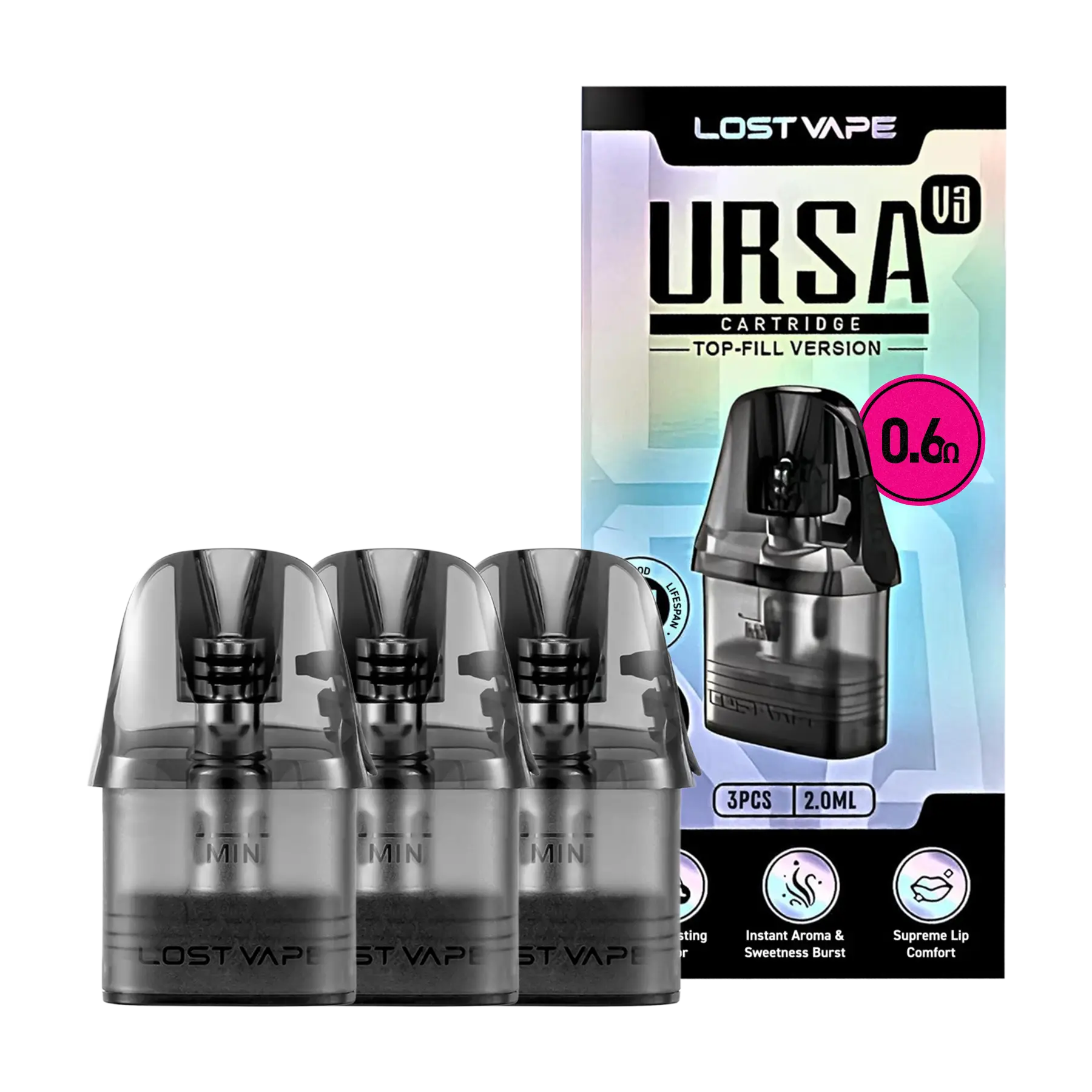 Lost Vape Ursa V3 Replacement Pods - 0.6 ohm