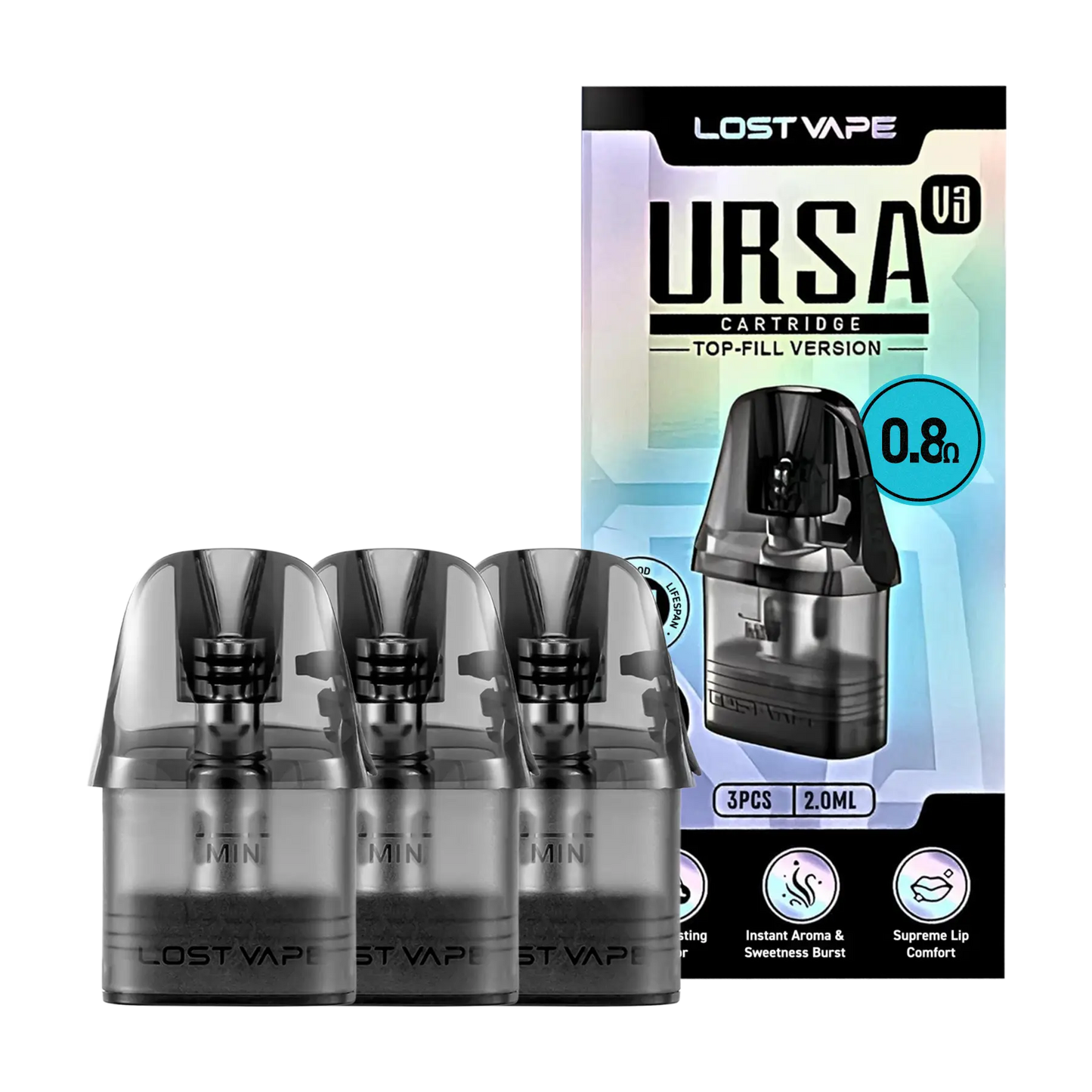 Lost Vape Ursa V3 Replacement Pods - 0.8 ohm
