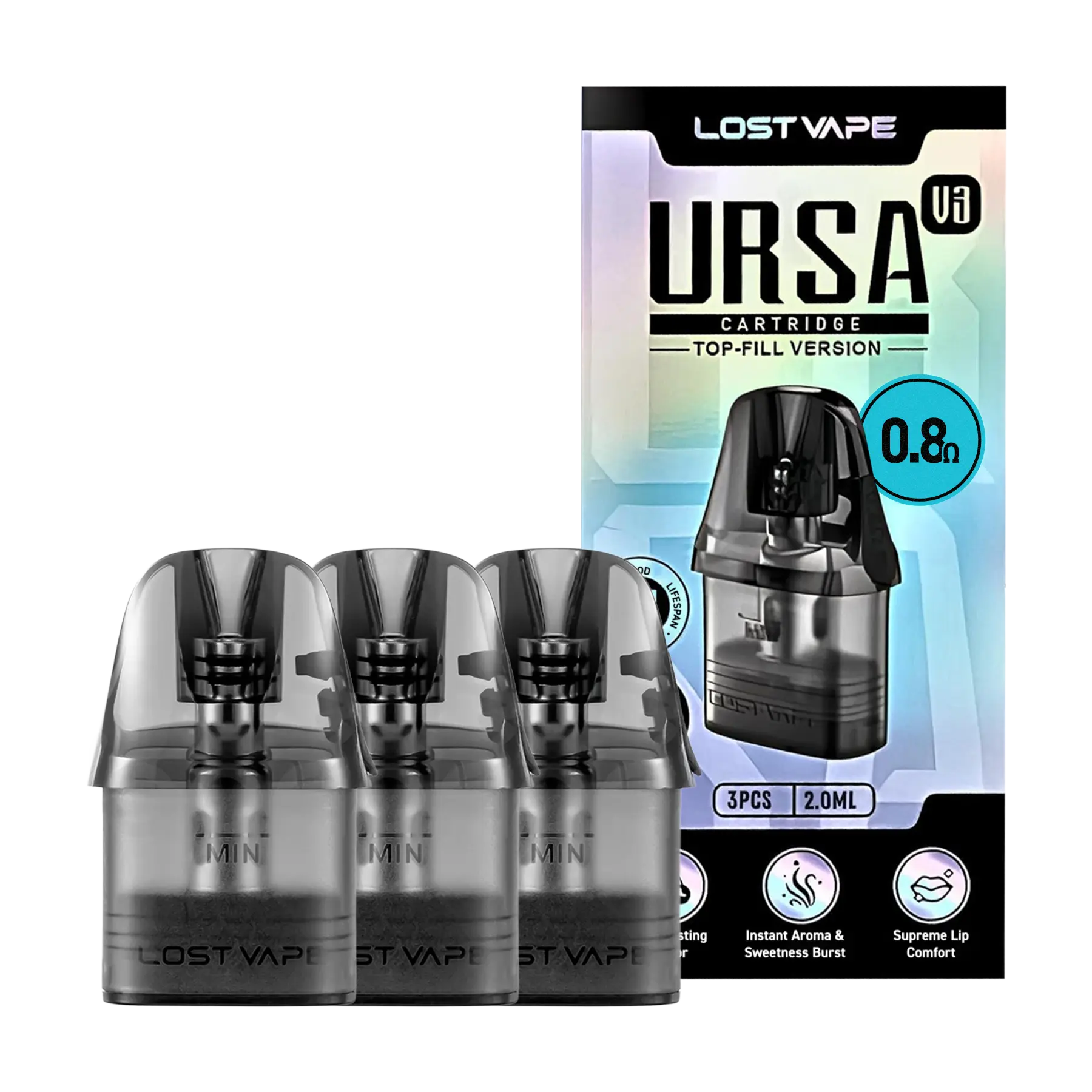 Lost Vape Ursa V3 Replacement Pods - 0.8 ohm