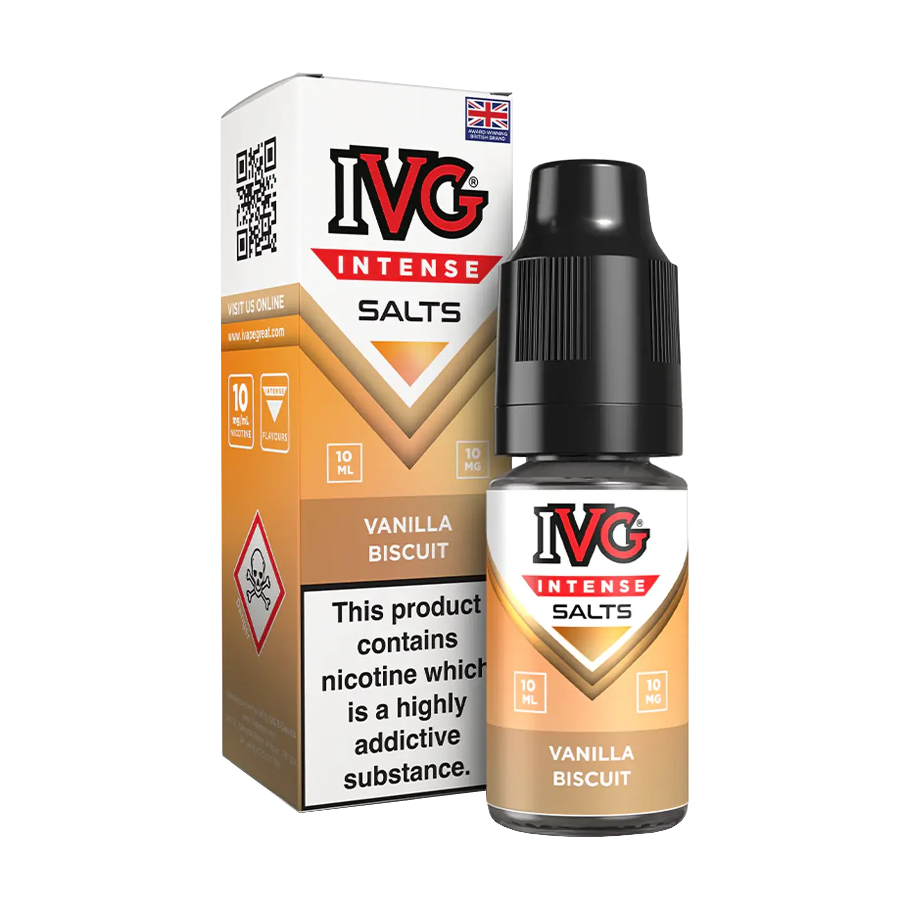 IVG Intense 10ml Nicotine Salt - Vanilla Biscuit