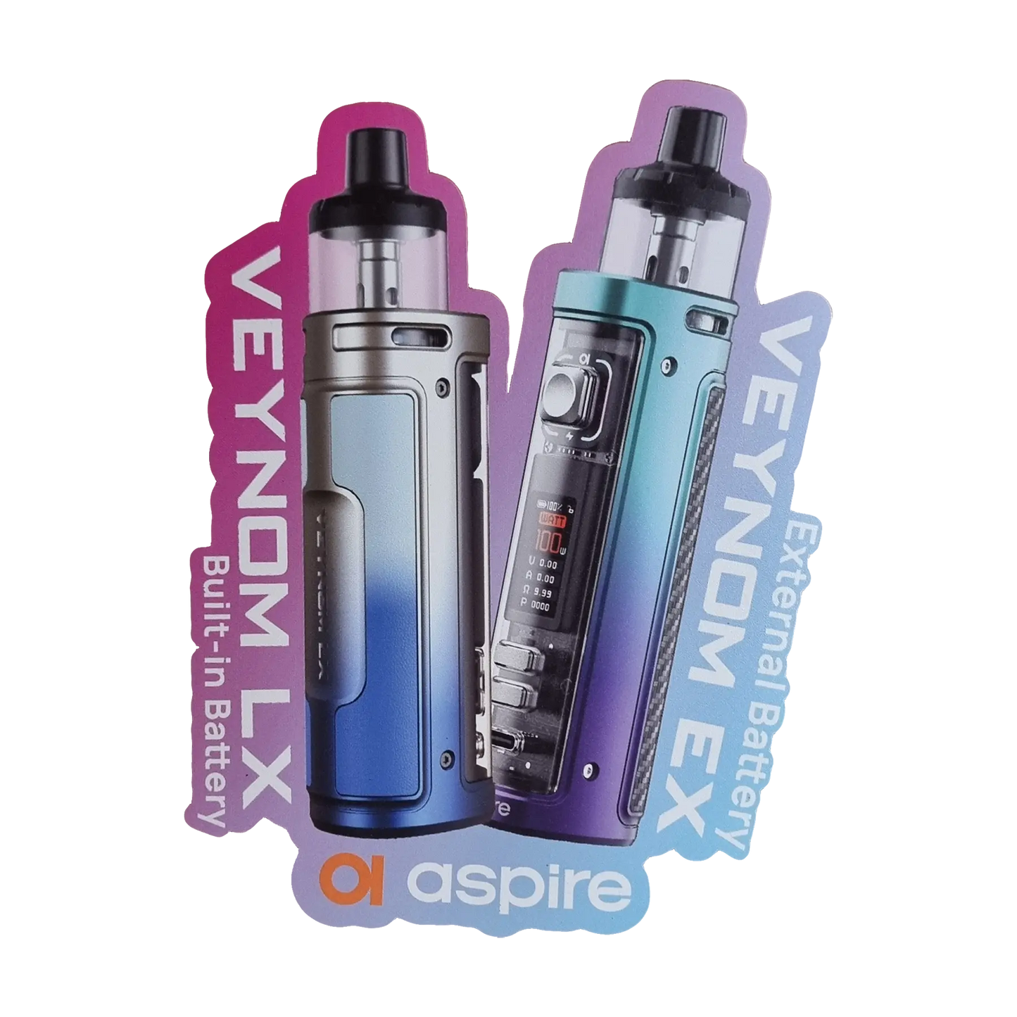Aspire Window Stickers - Veynom EX/LX