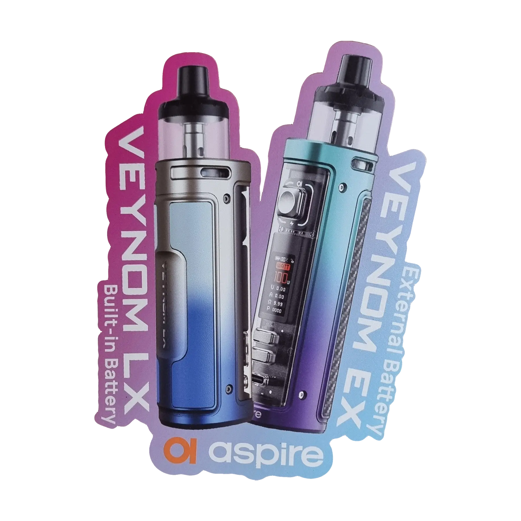 Aspire Window Stickers - Veynom EX/LX